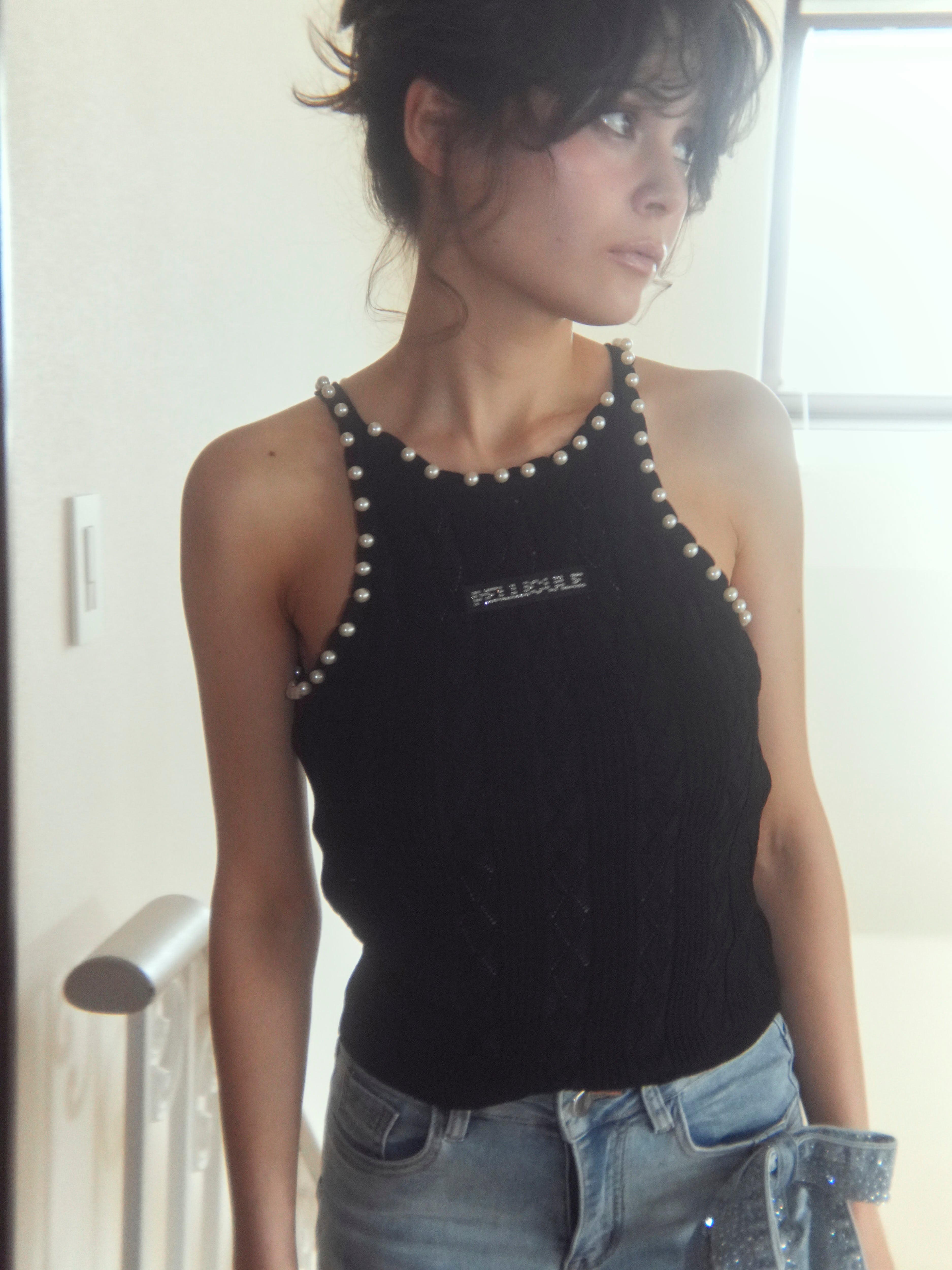 pearl halter camisole