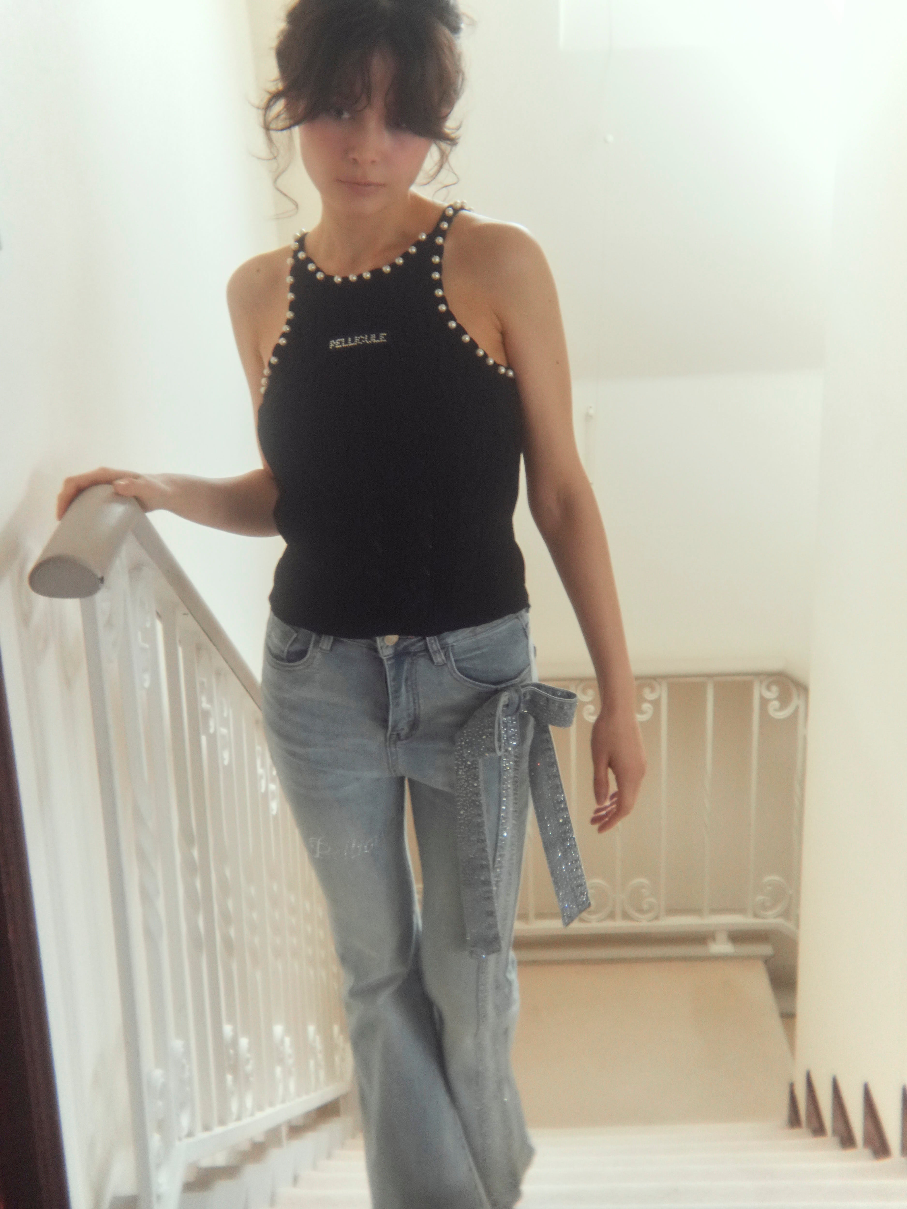 pearl halter camisole