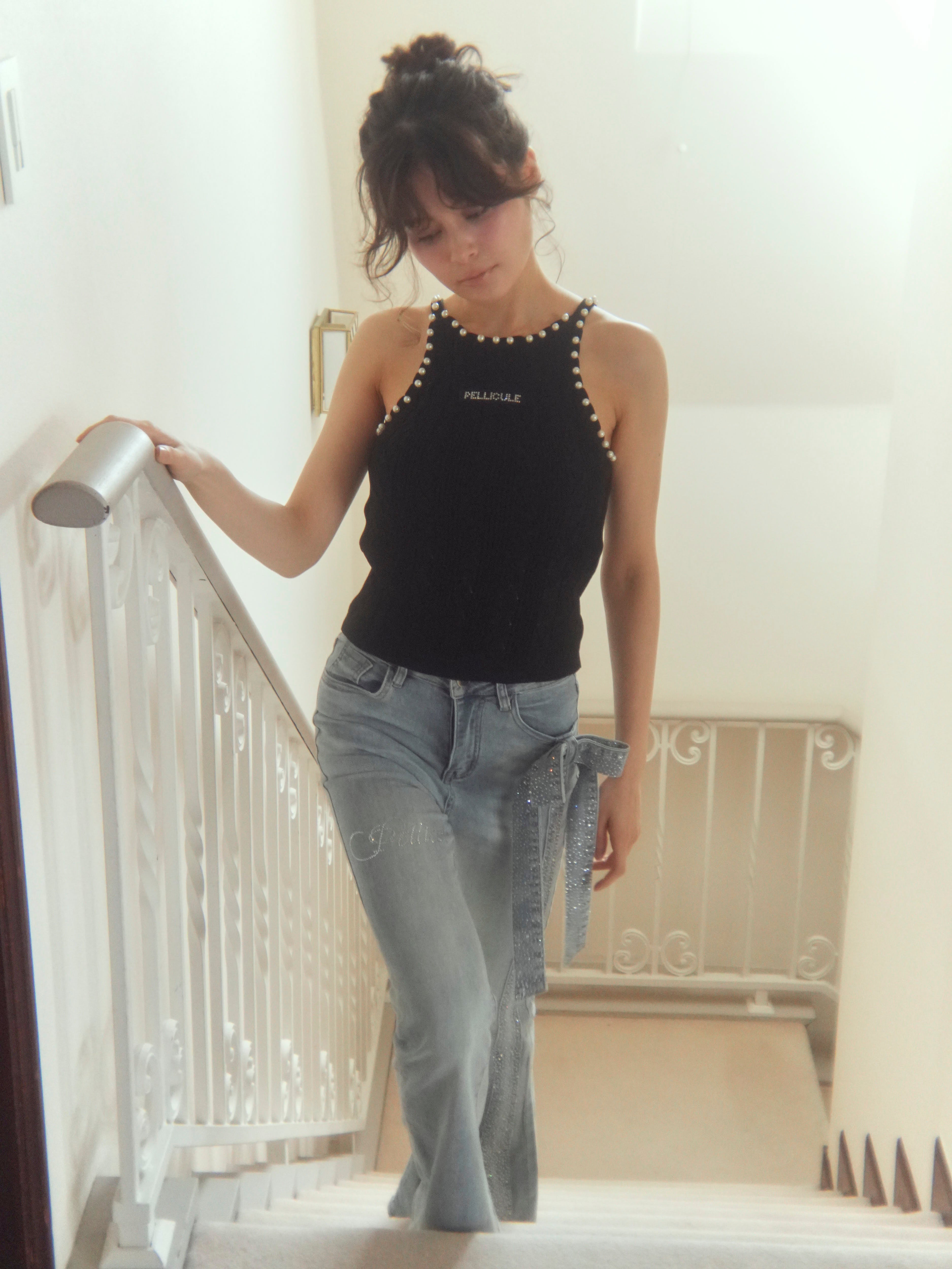 pearl halter camisole
