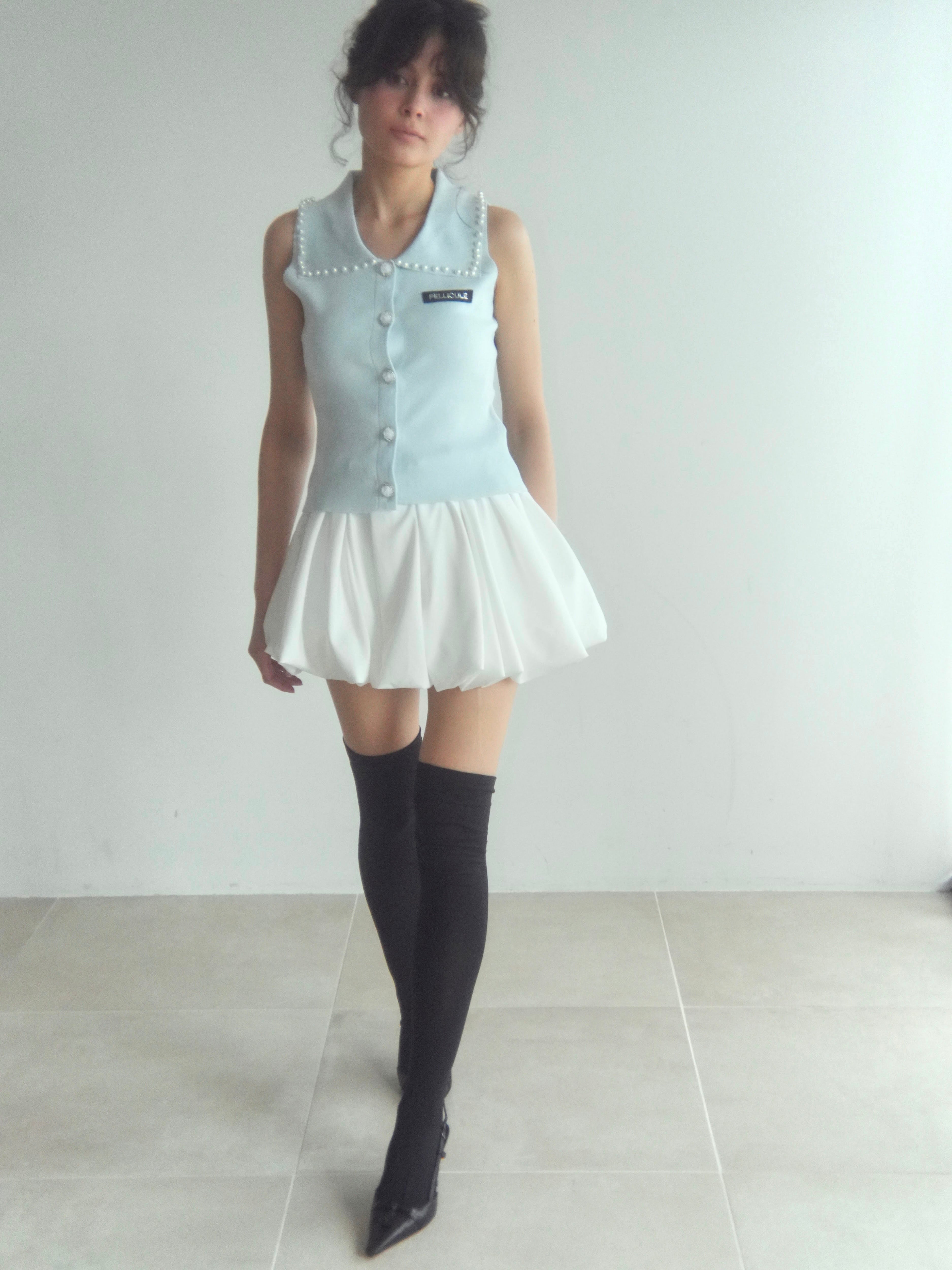 pellicule ペリキュール camelia pearl knit blue camelia pearl knit｜PELLICULE | ぺリキュール