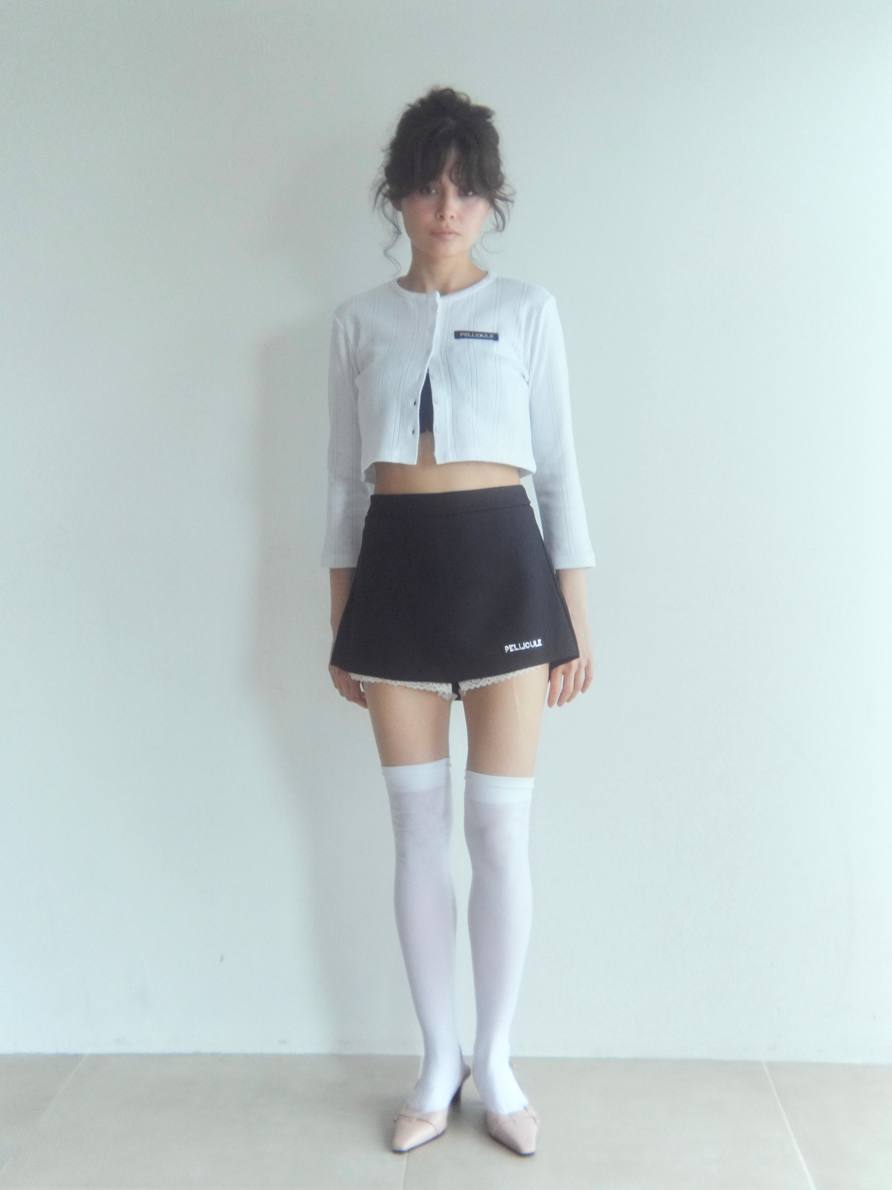 ペリキュール lace trimming miniskirt lace trimming miniskirt｜PELLICULE | ぺリキュール