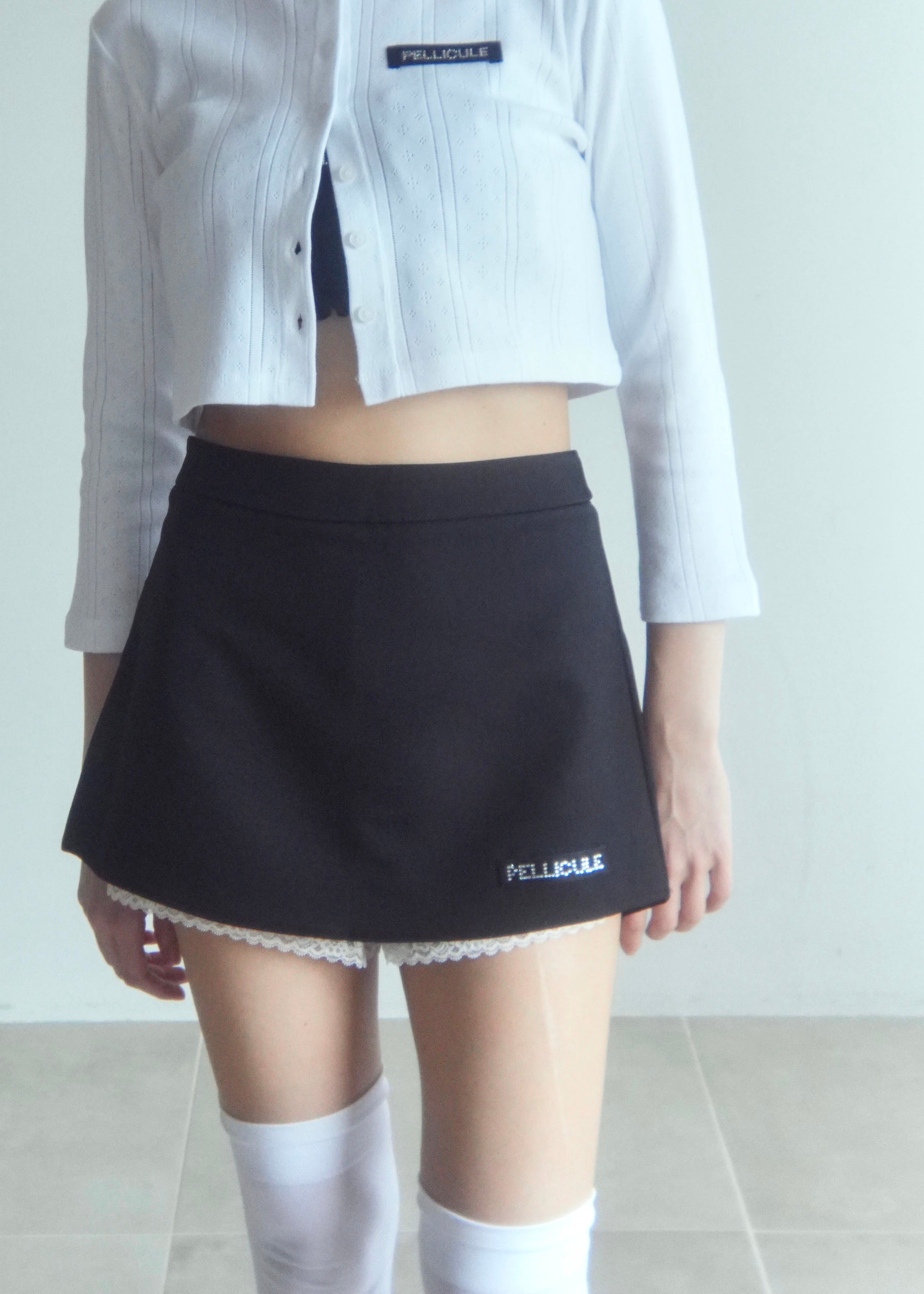 lace trimming miniskirt