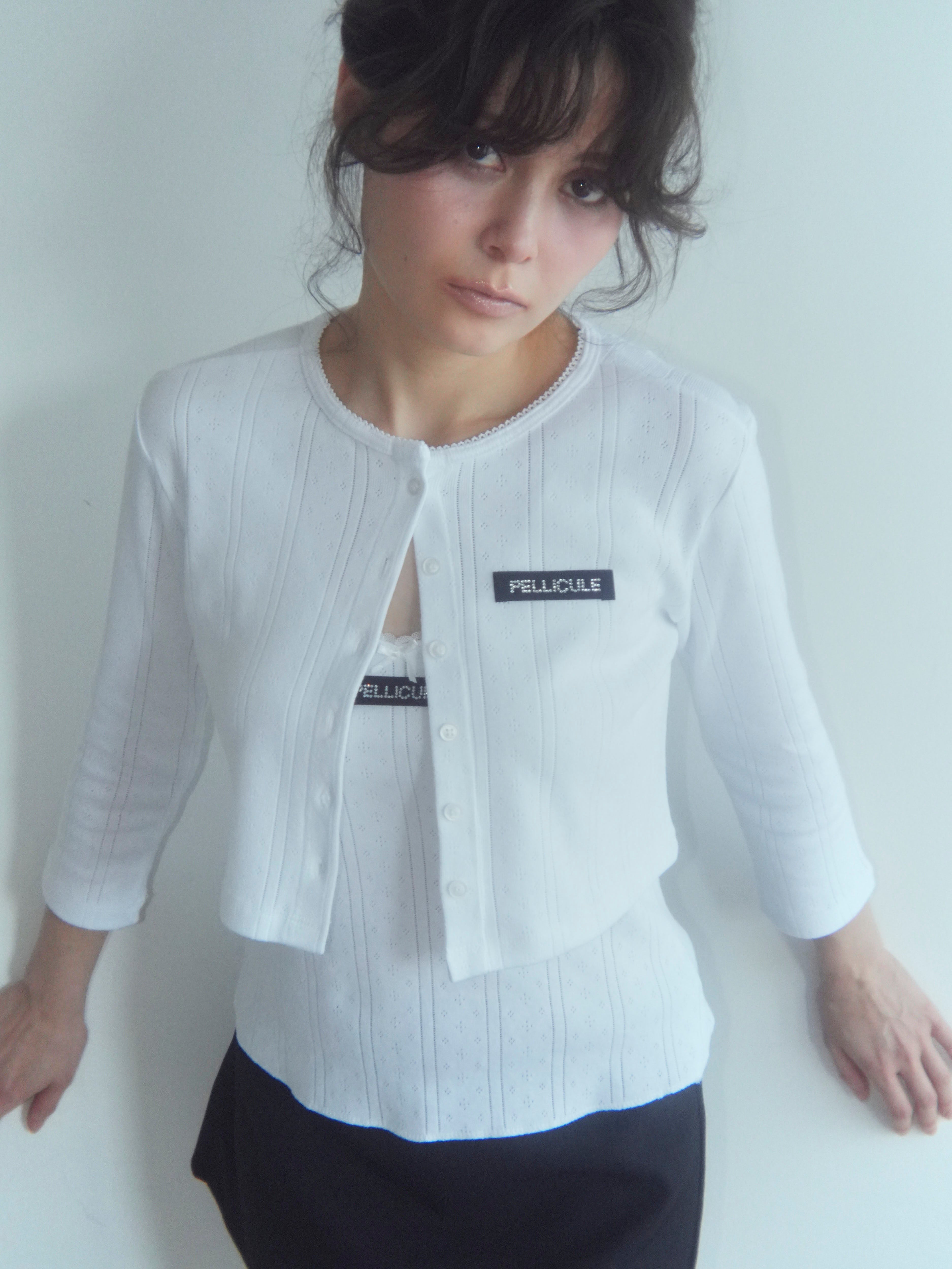 eyelet flower cardigan
