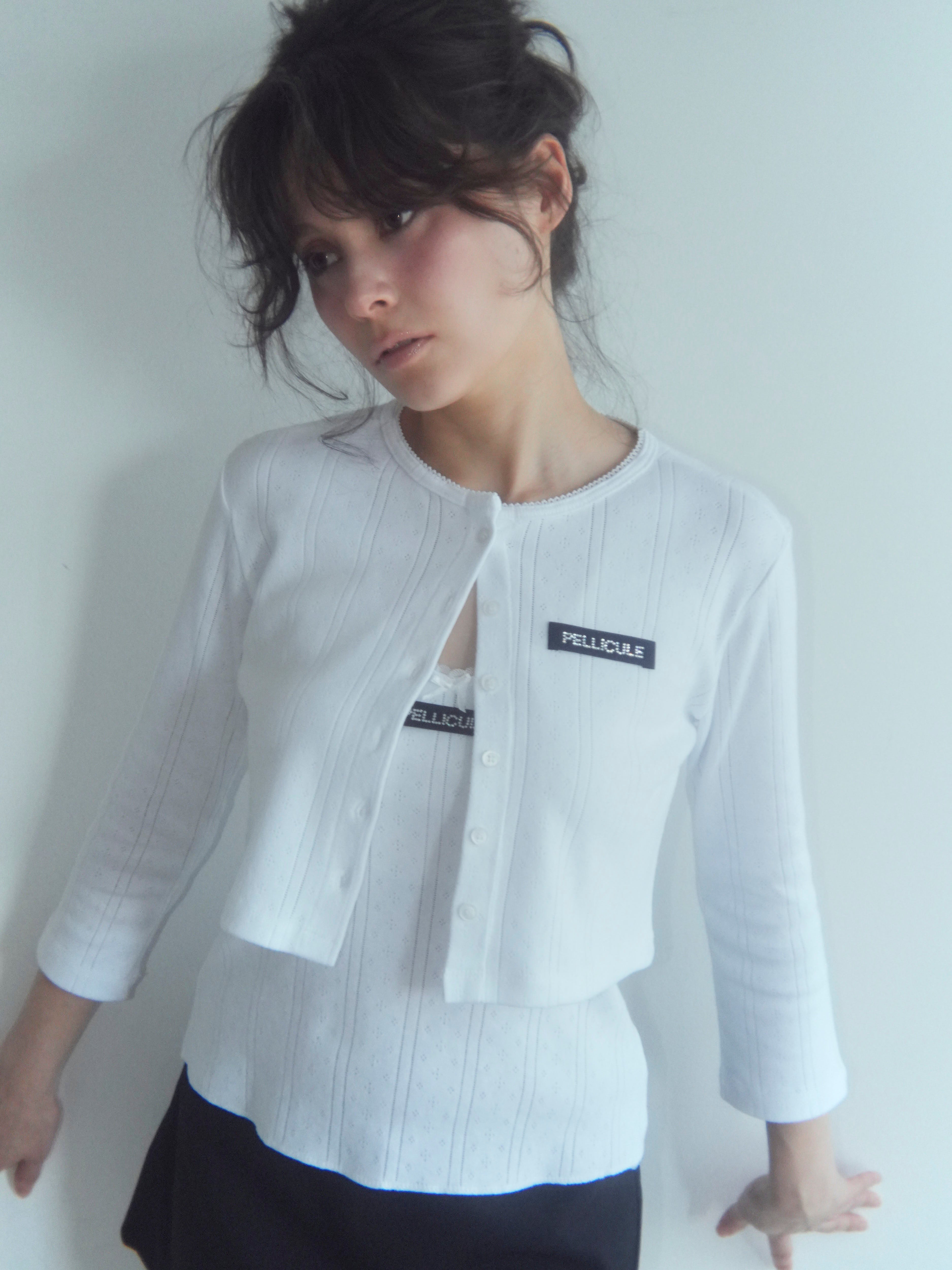 eyelet flower cardigan｜PELLICULE | ぺリキュール