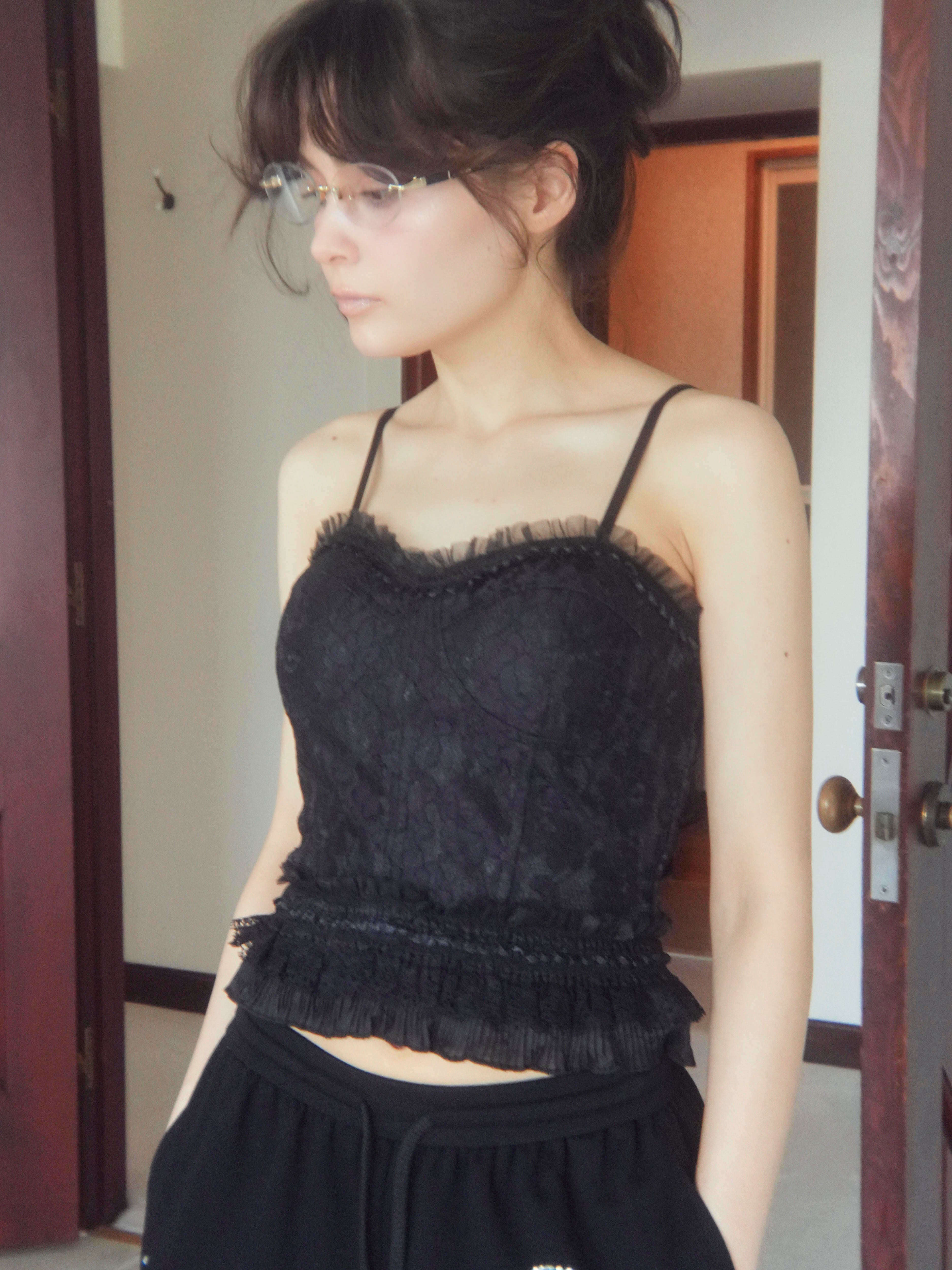 tulle frill corset camisole