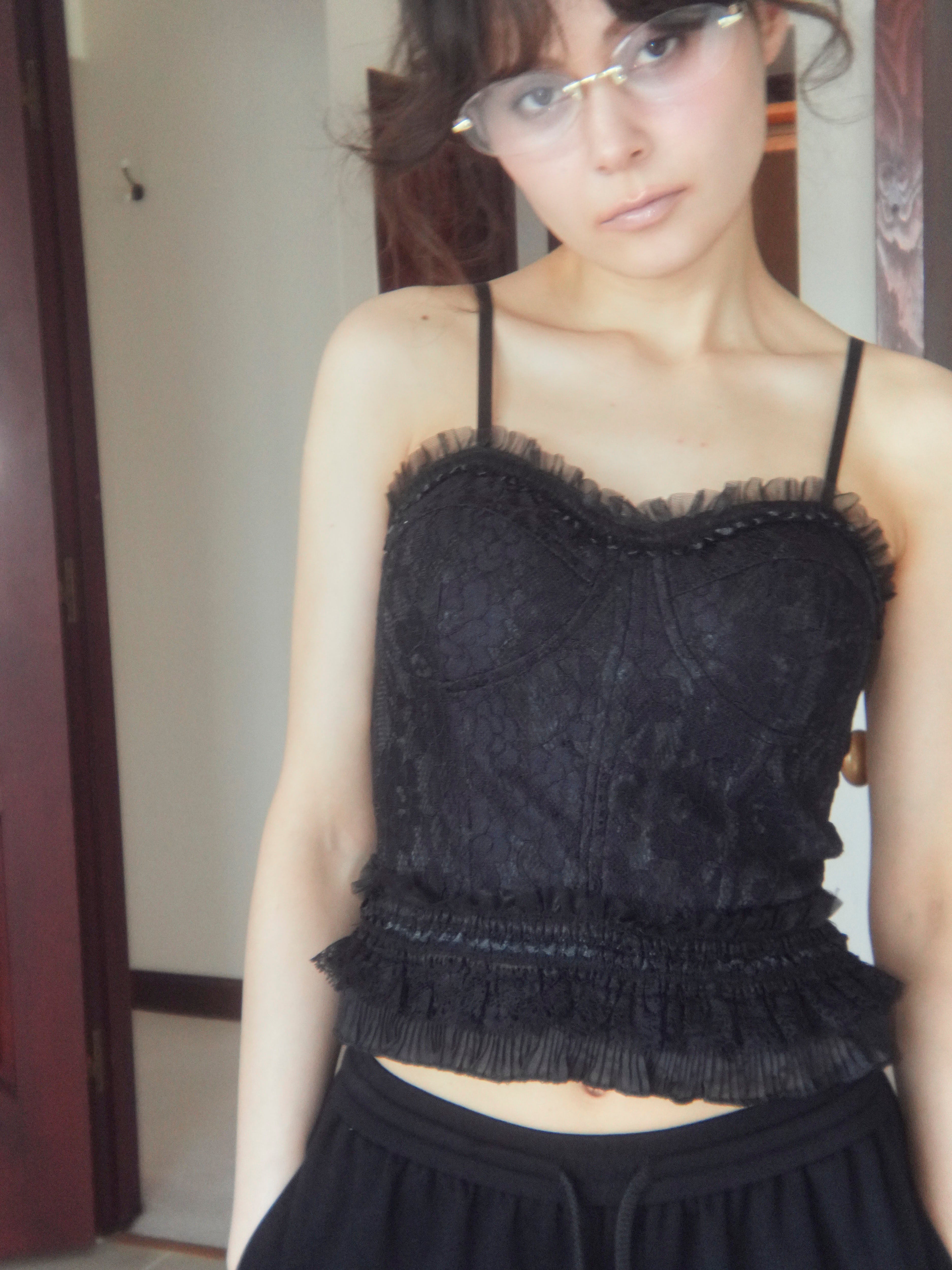 tulle frill corset camisole