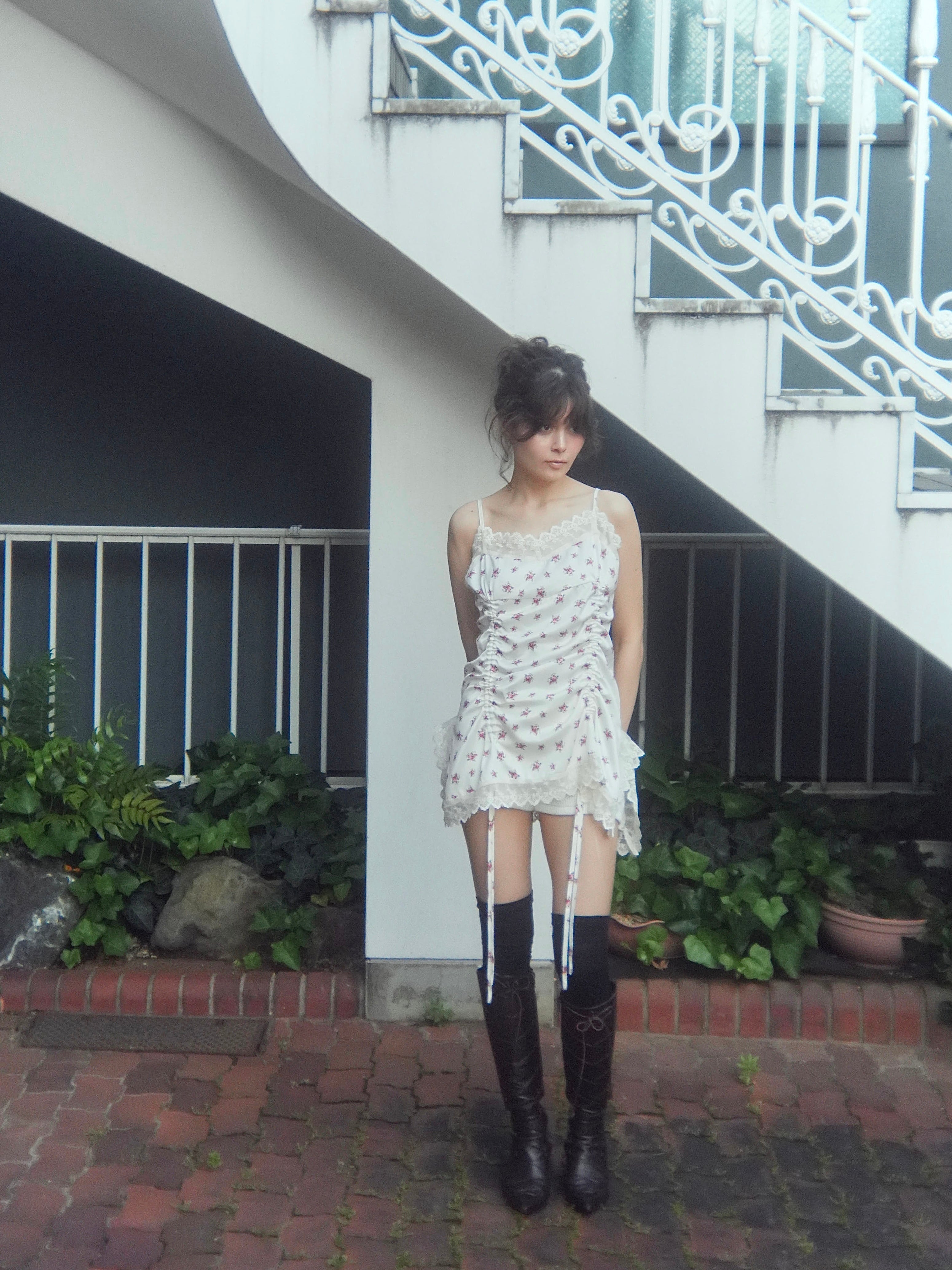 rose satin gather op