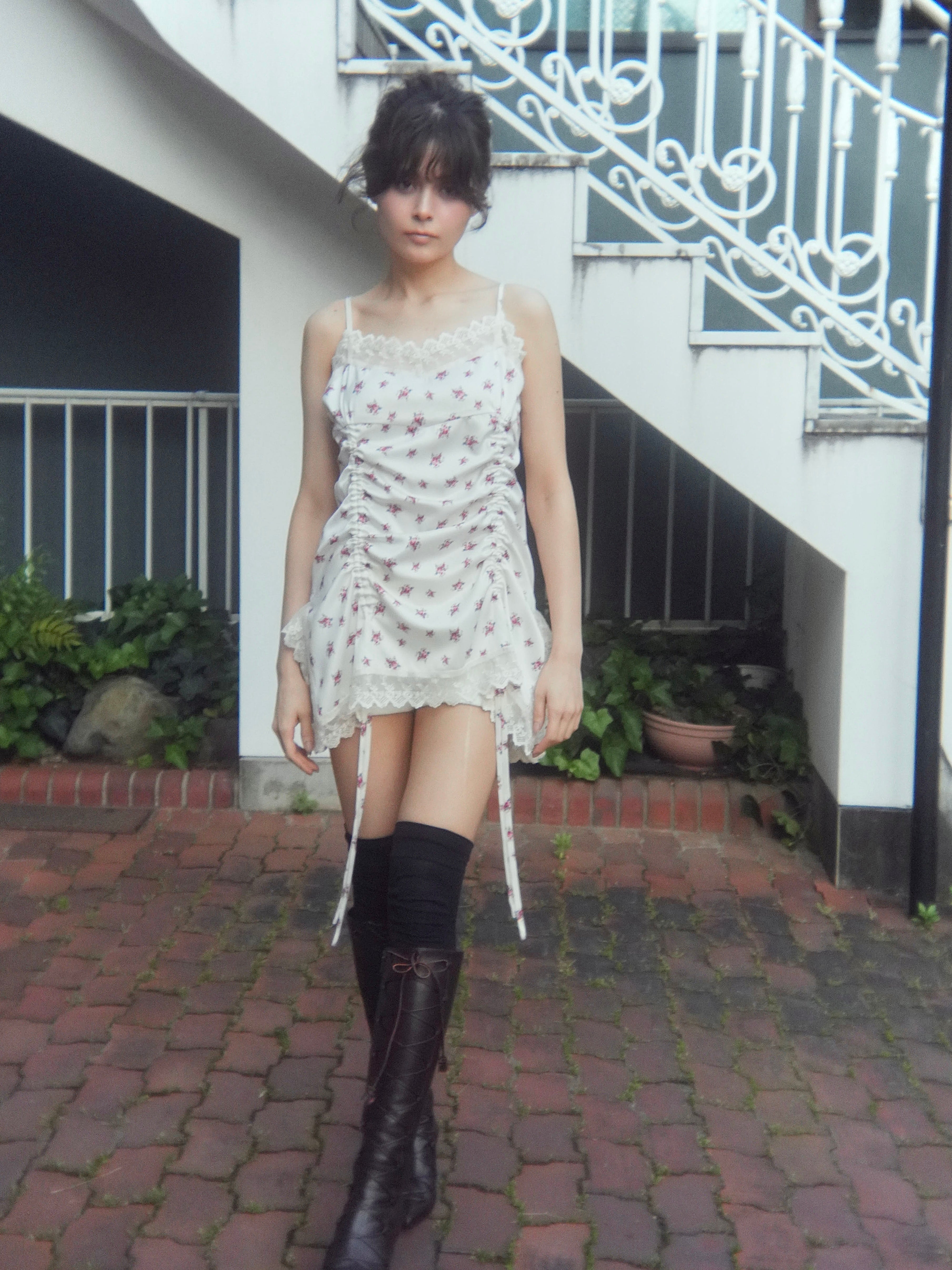 rose satin gather op