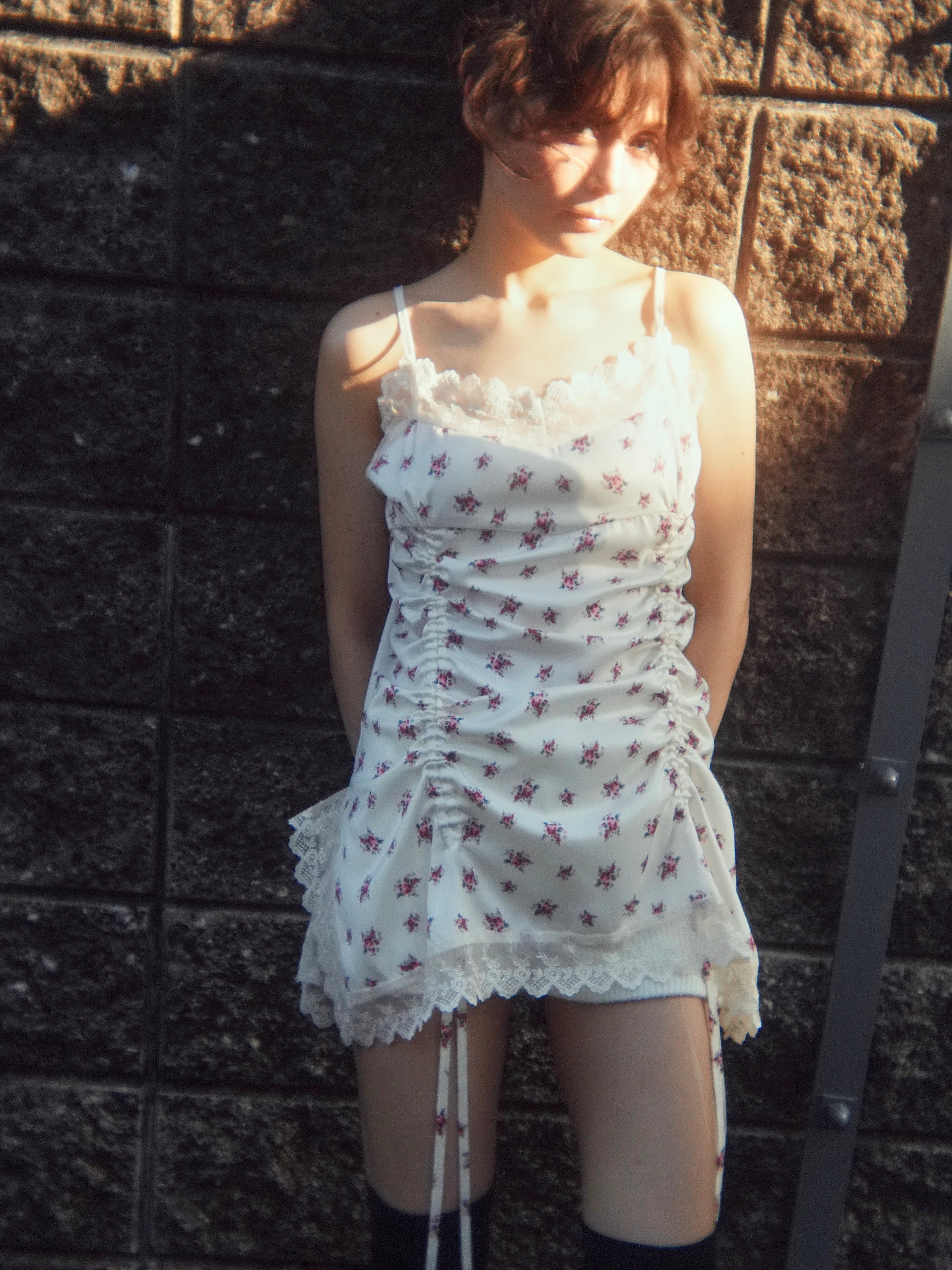 rose satin gather op