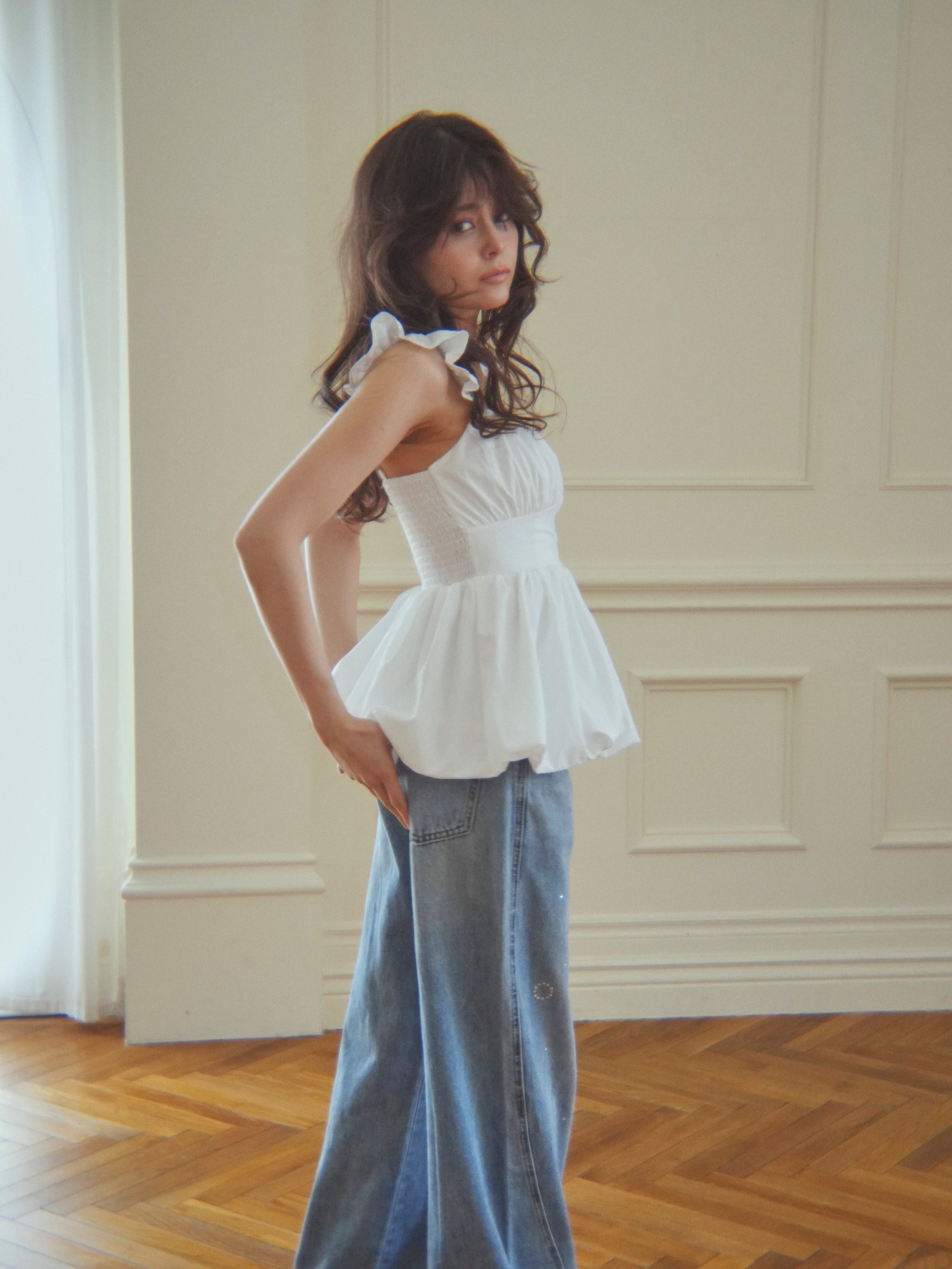 frillgather peplum tops