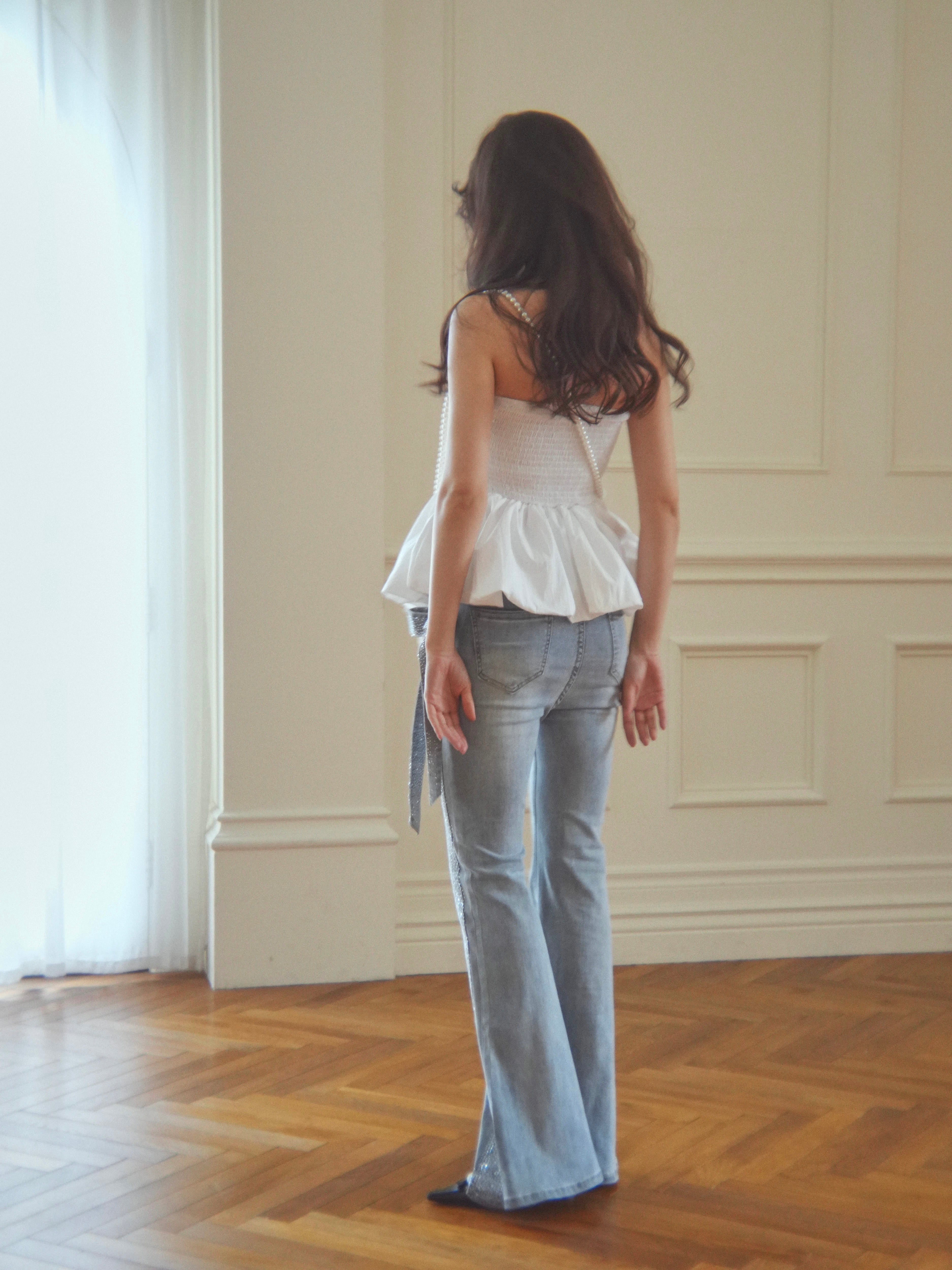ribbon peplum baretops