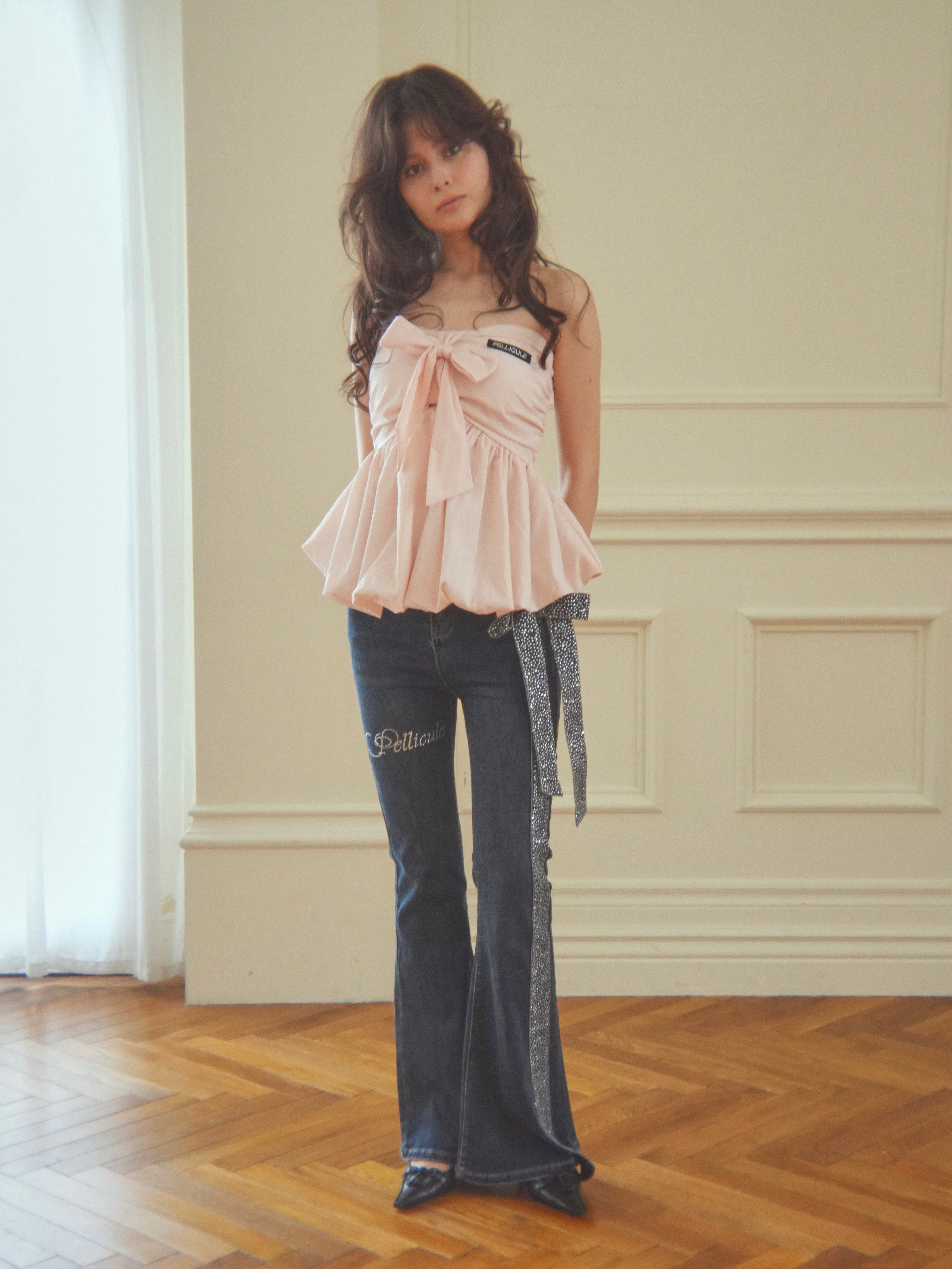 ribbon peplum baretops