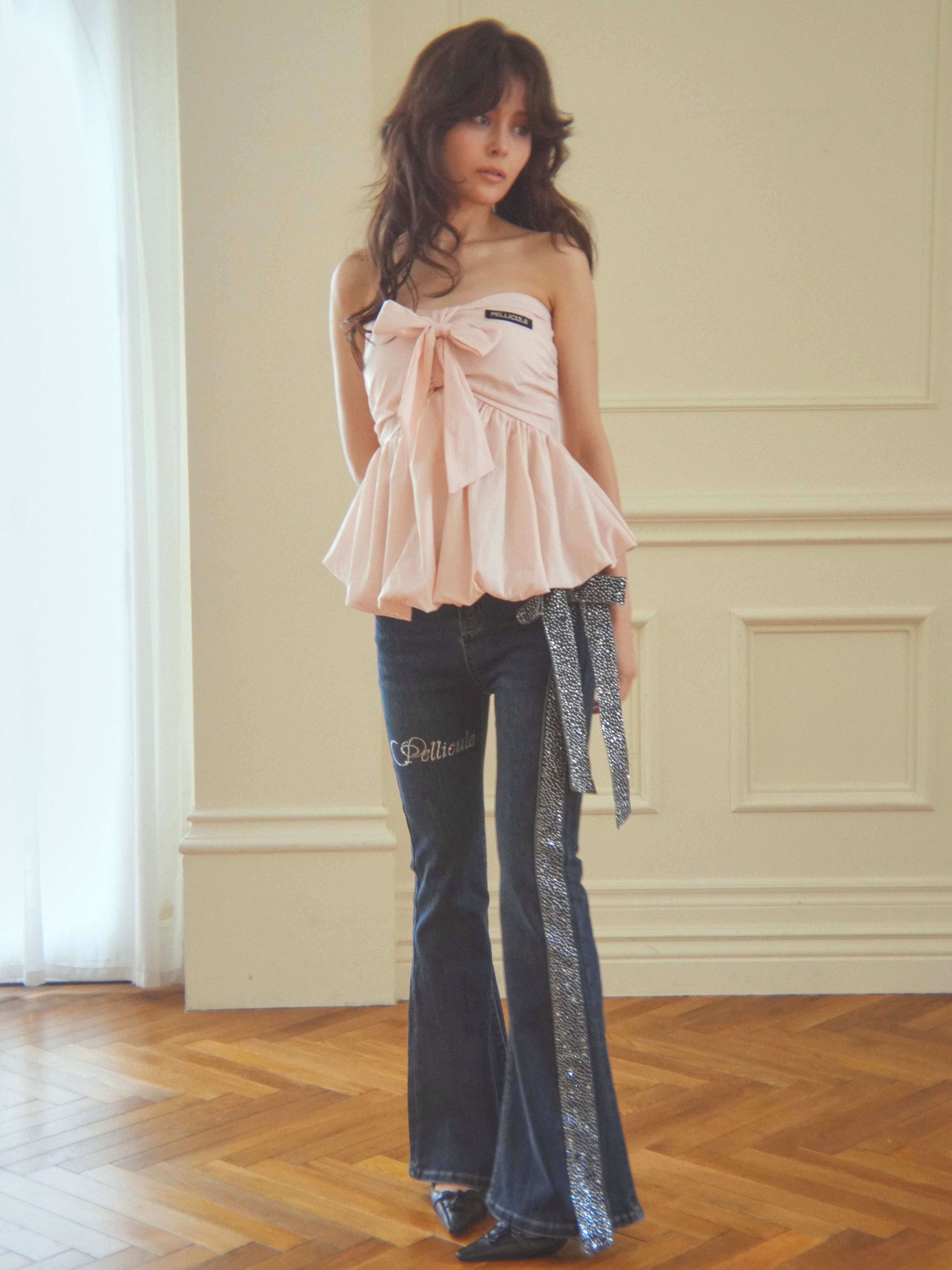 ribbon peplum baretops