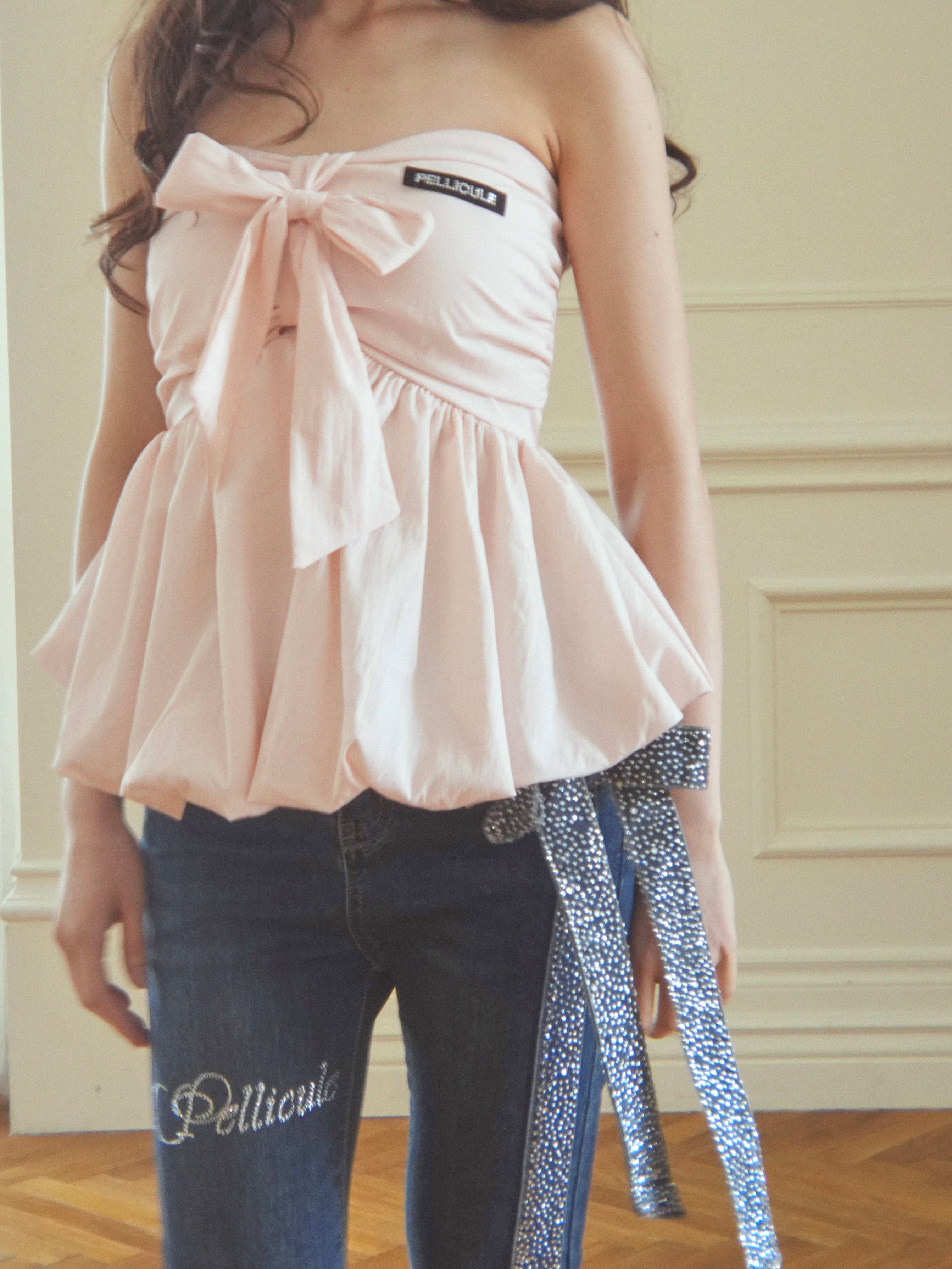 ribbon peplum baretops
