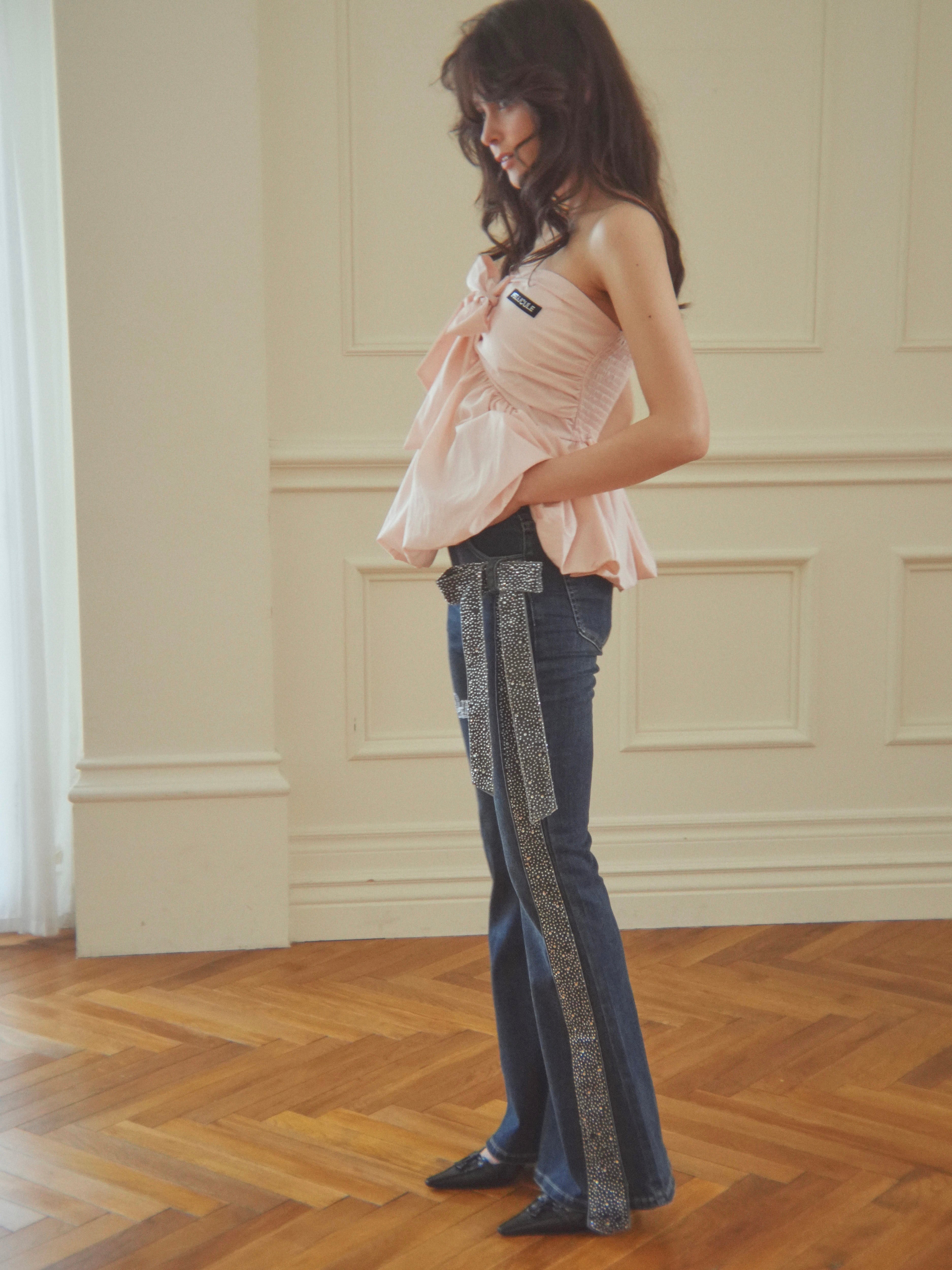 ribbon peplum baretops