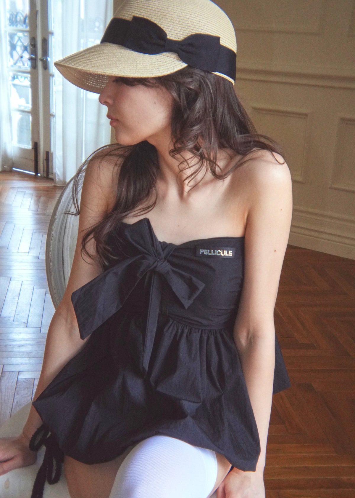 ribbon peplum baretops｜PELLICULE | ぺリキュール
