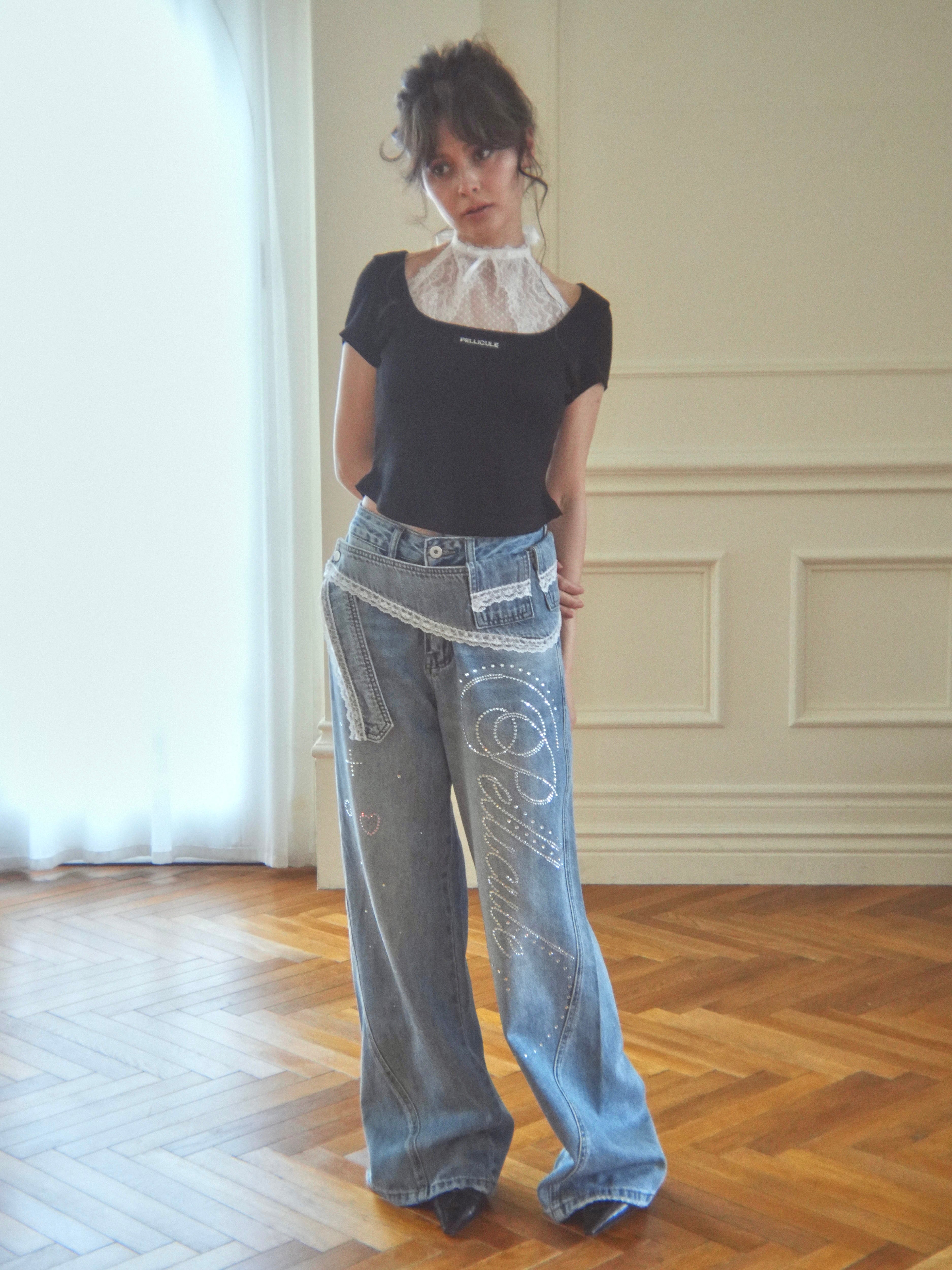 lacy halter tee