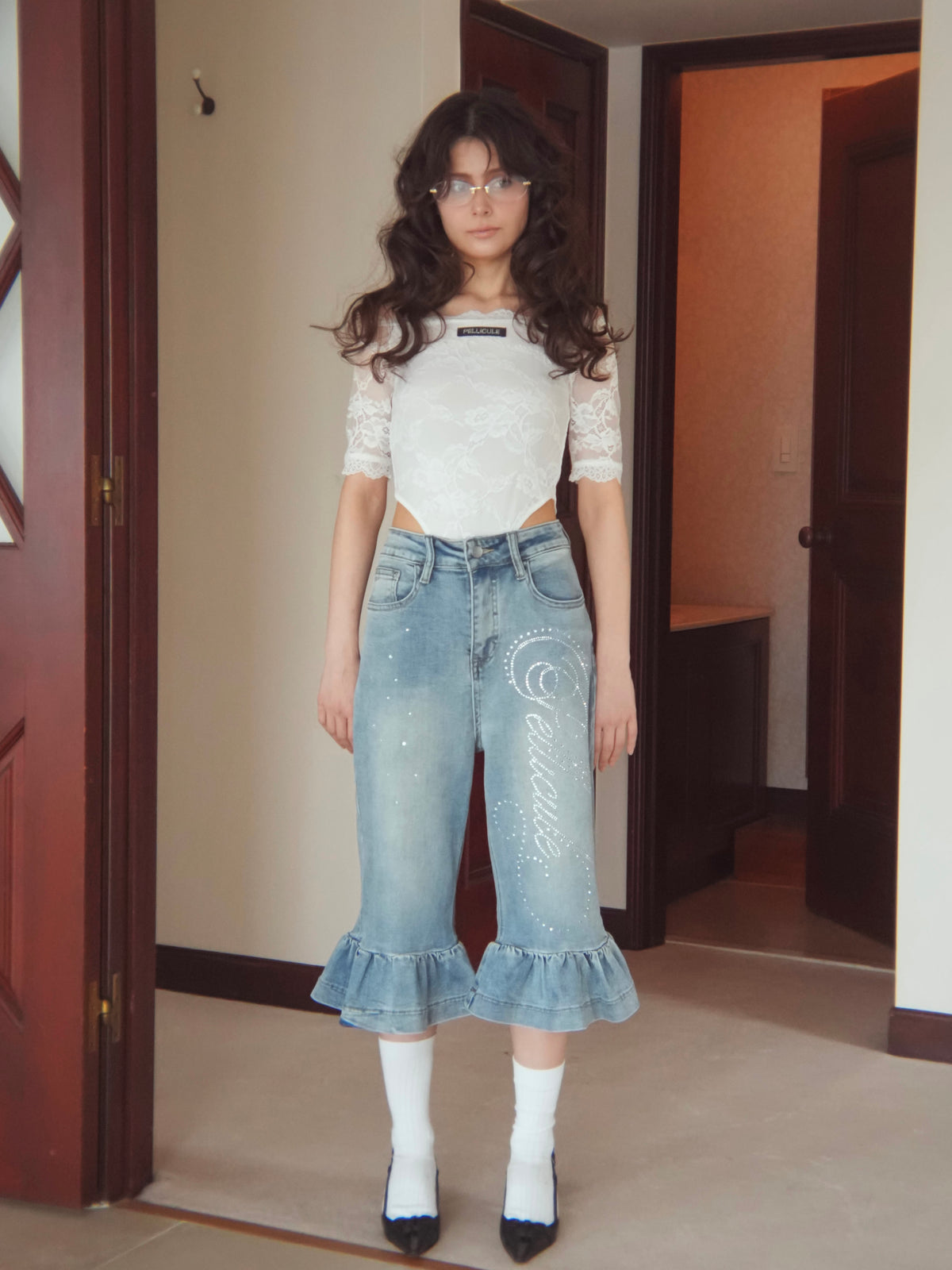 pc frill halfdenim