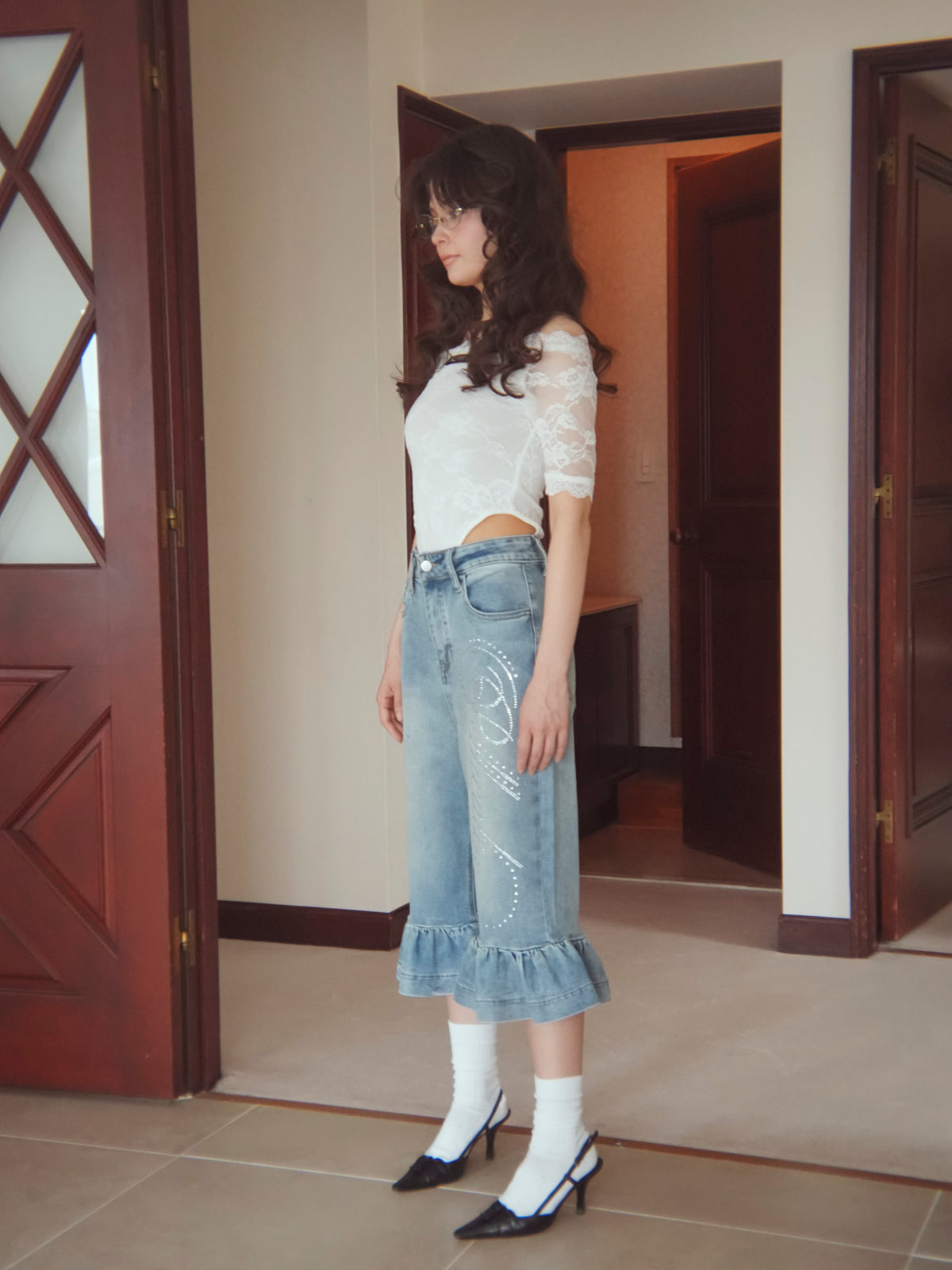 pc frill halfdenim