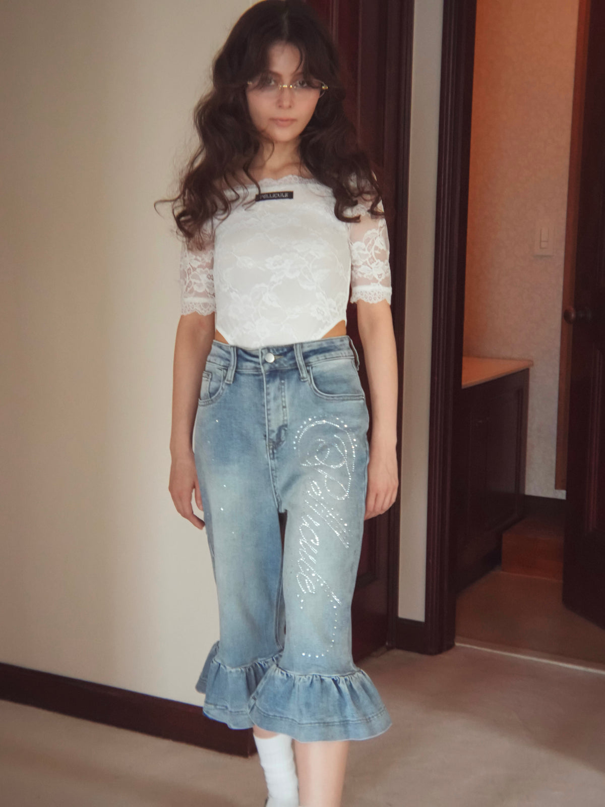 pc frill halfdenim