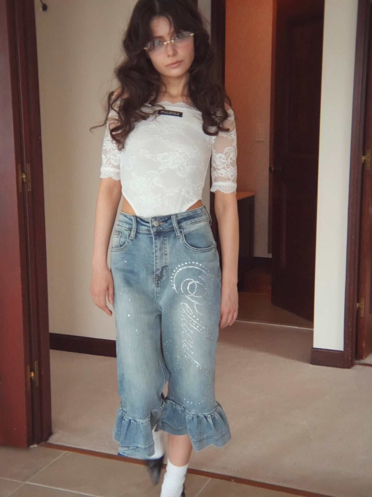 pc frill halfdenim