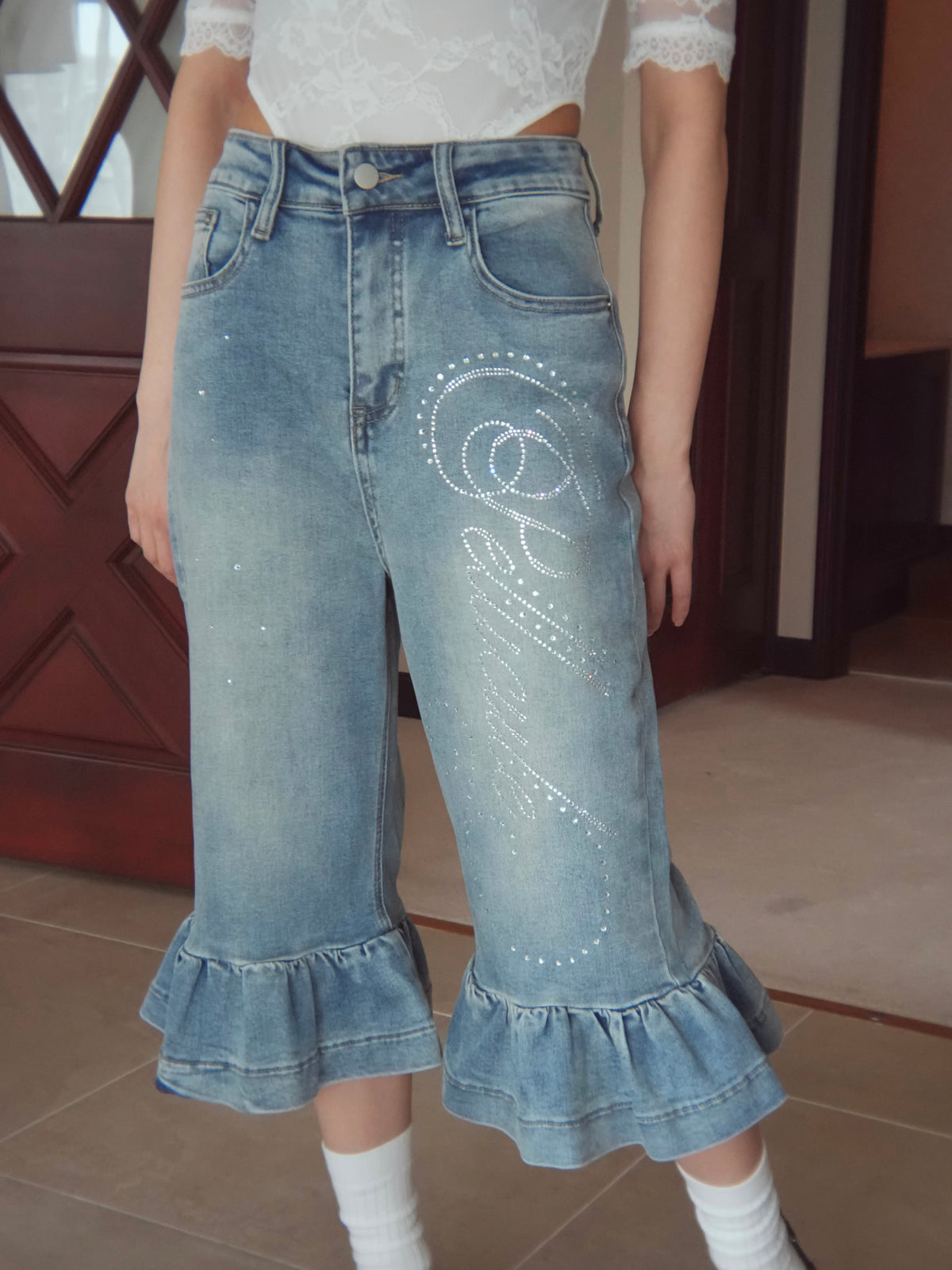 pc frill halfdenim
