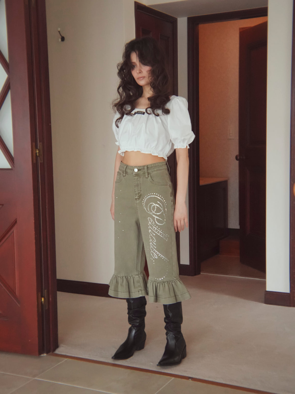 pc frill halfdenim