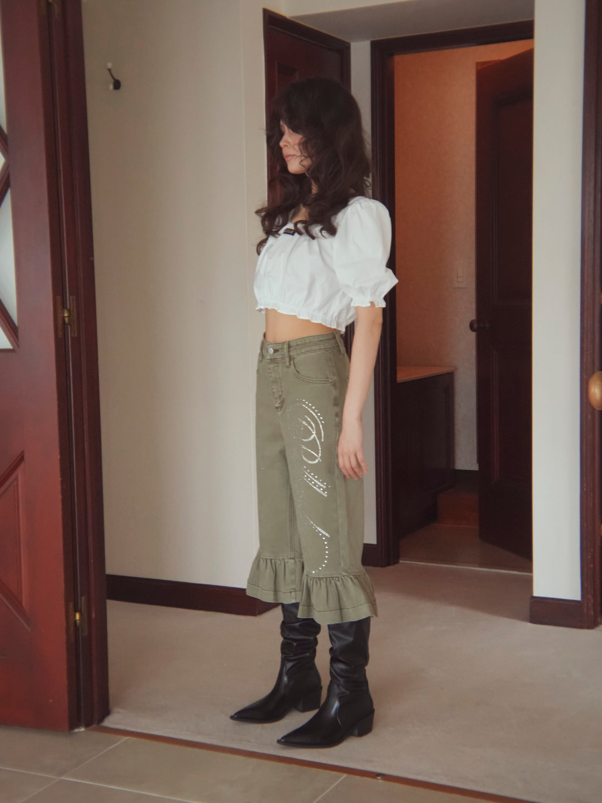 pc frill halfdenim
