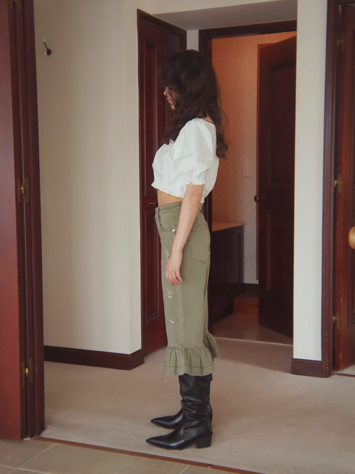 pc frill halfdenim