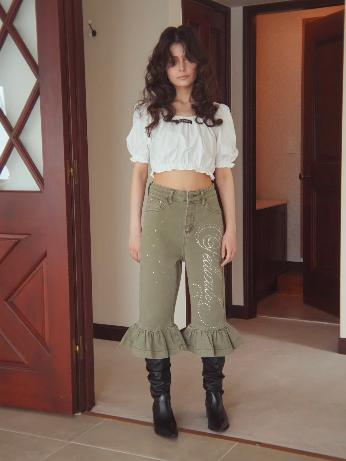 pc frill halfdenim
