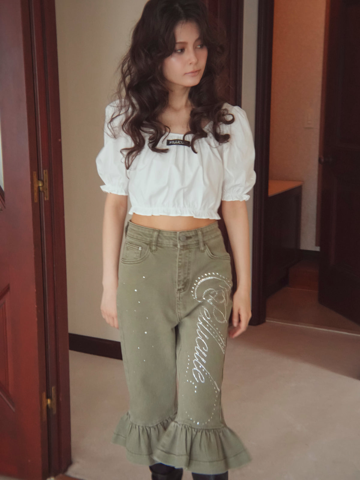pc frill halfdenim