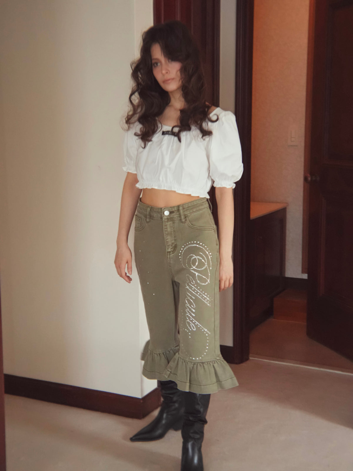 pc frill halfdenim