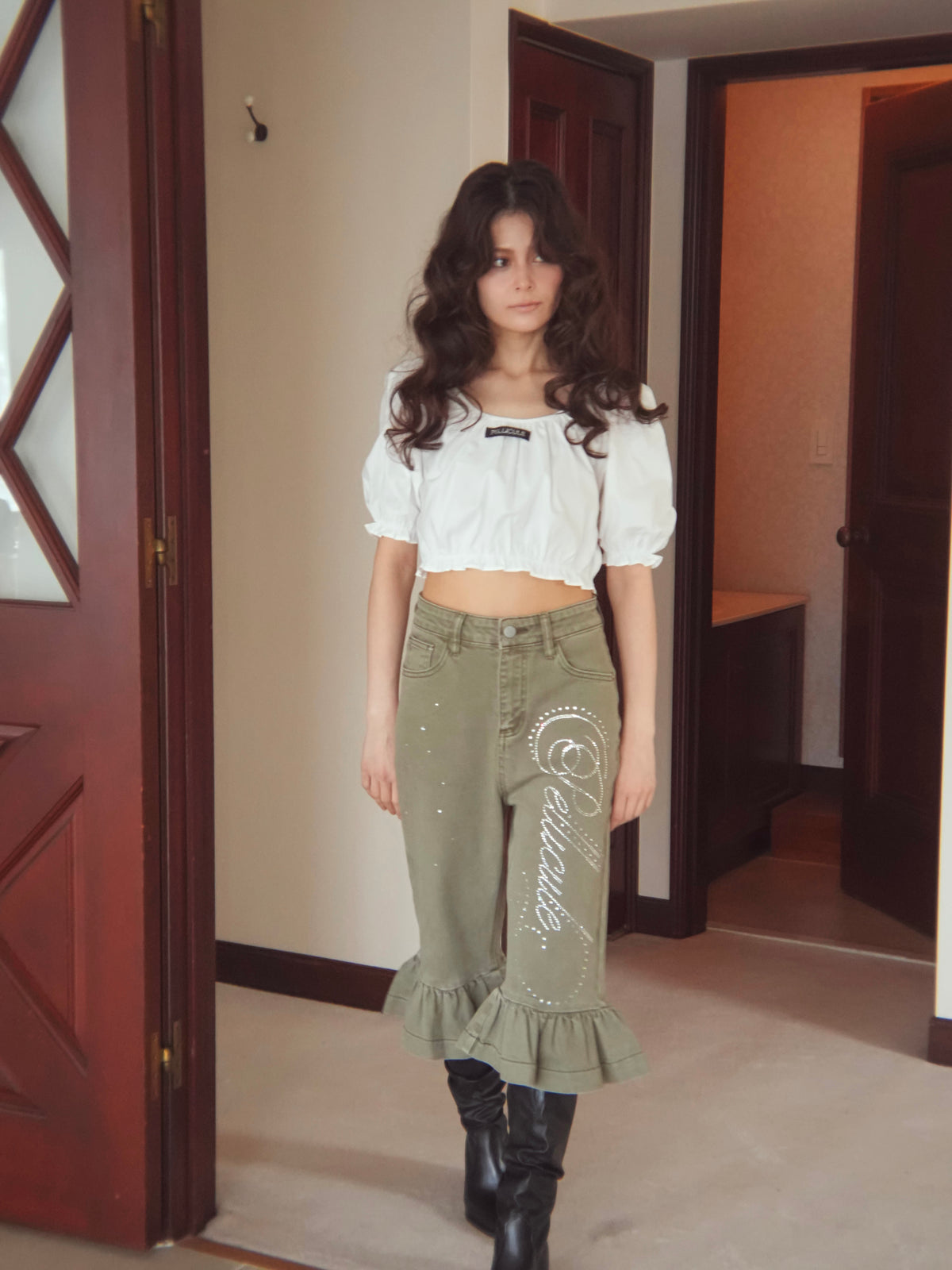 pc frill halfdenim