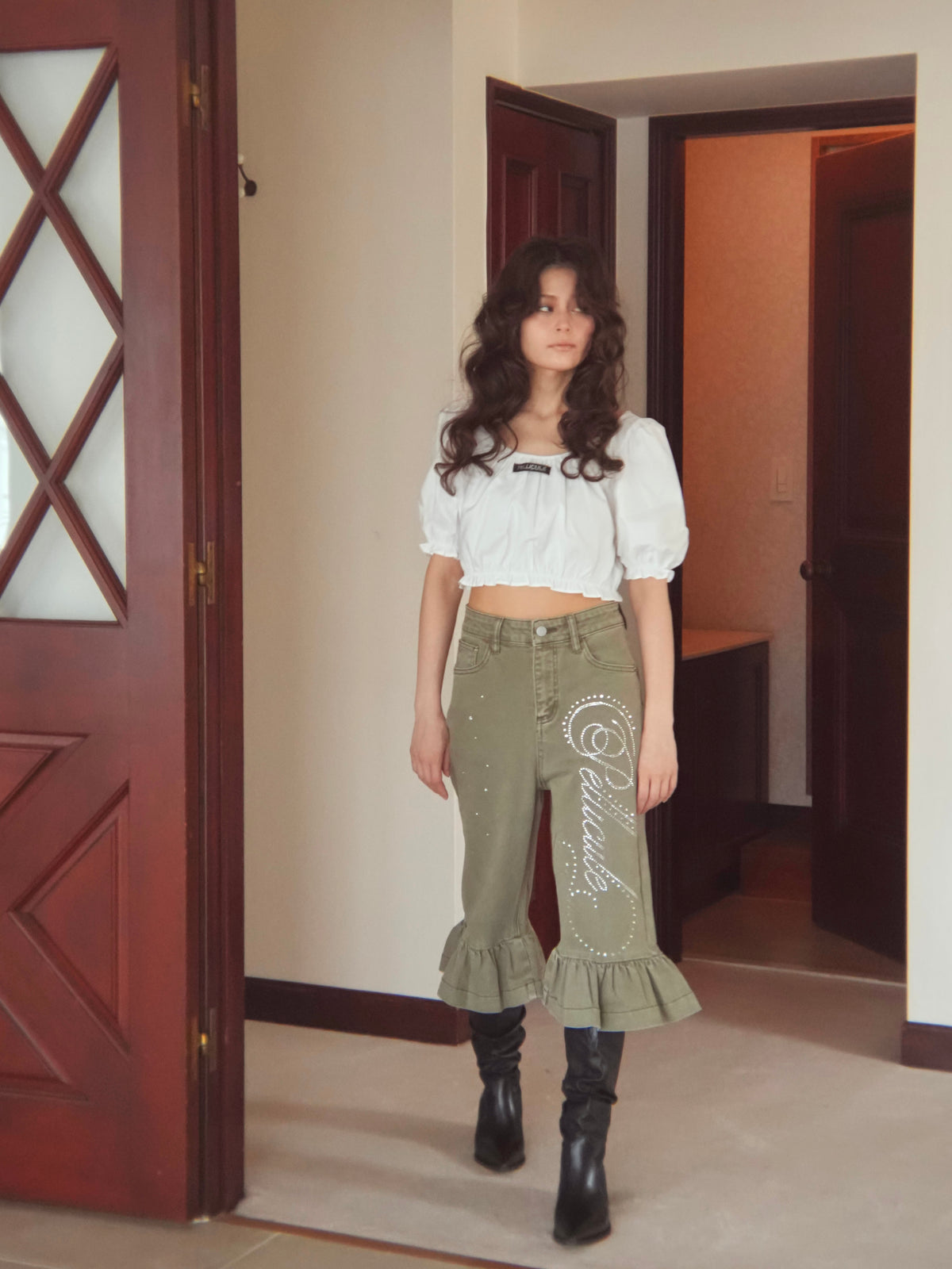 pc frill halfdenim