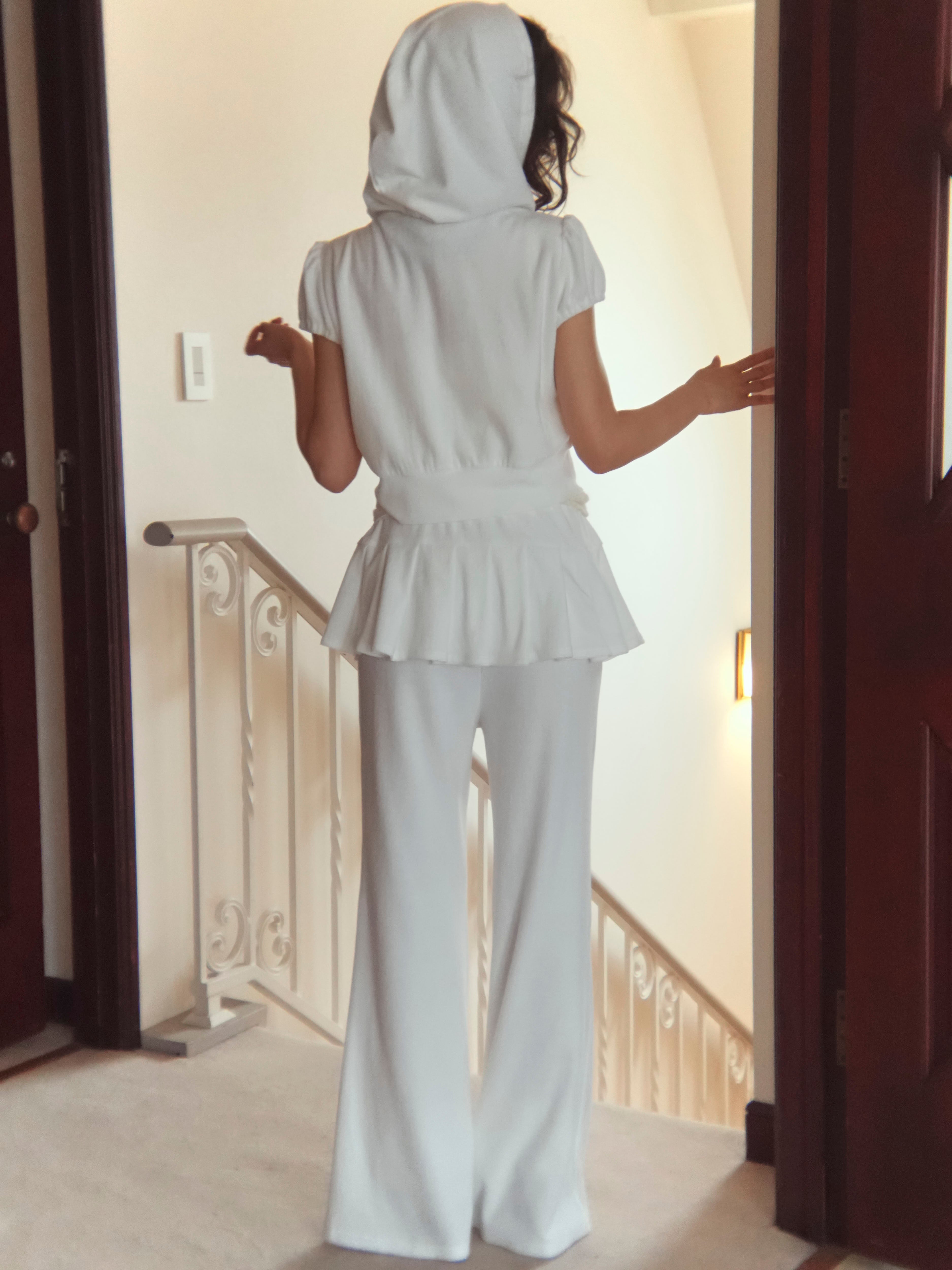 motif pile flare pants