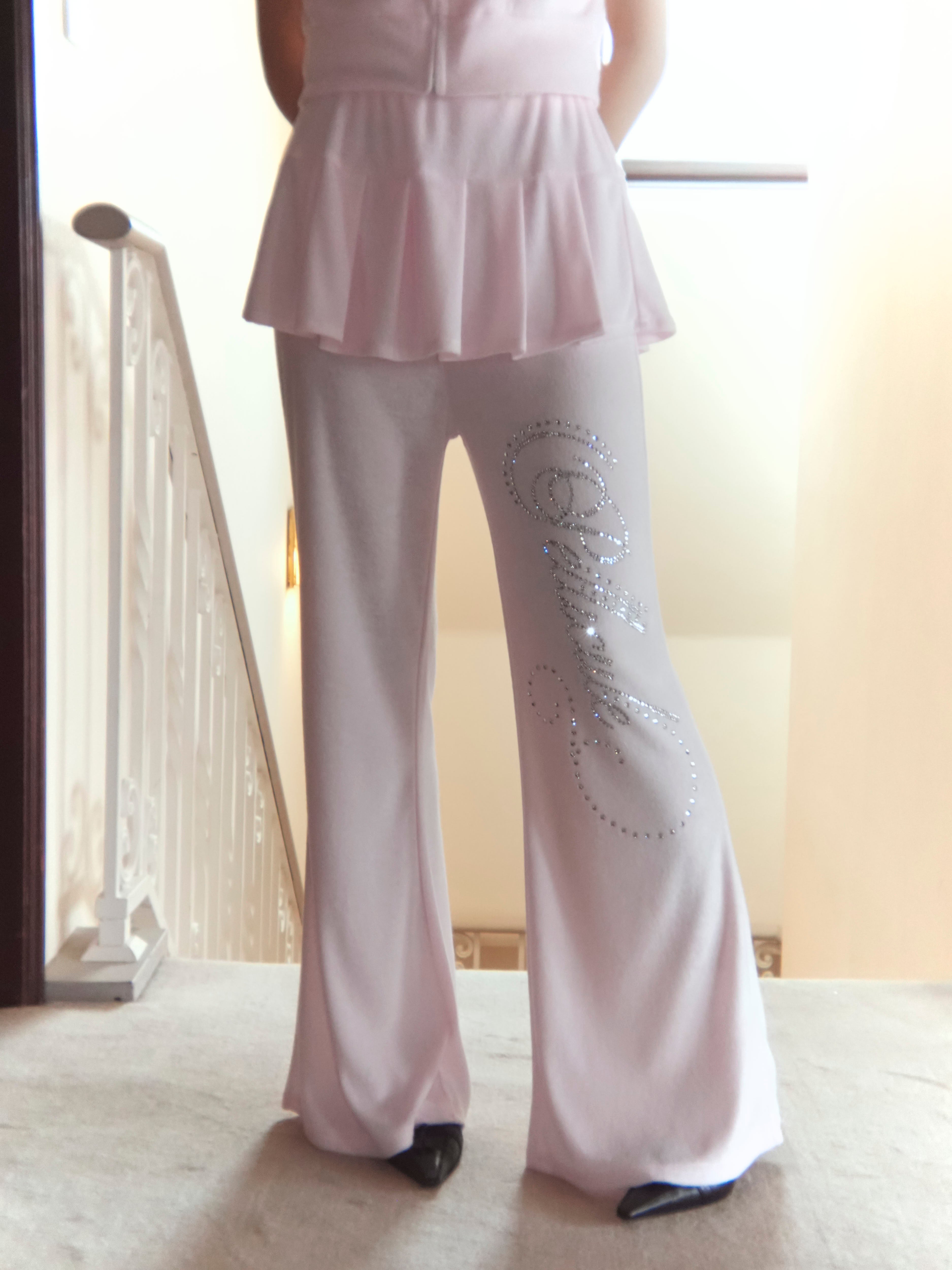 motif pile flare pants