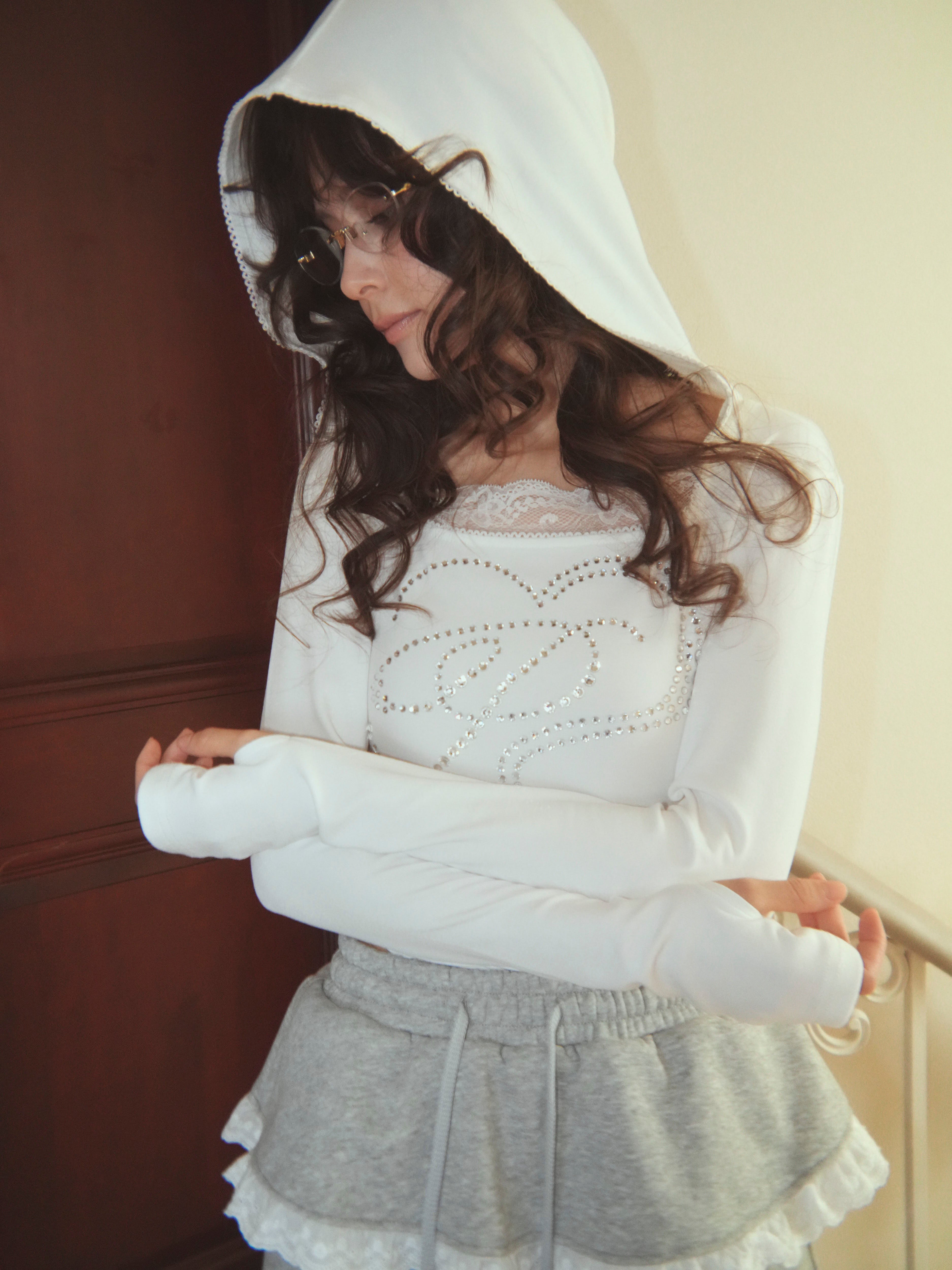 motif hoodie bodysuits