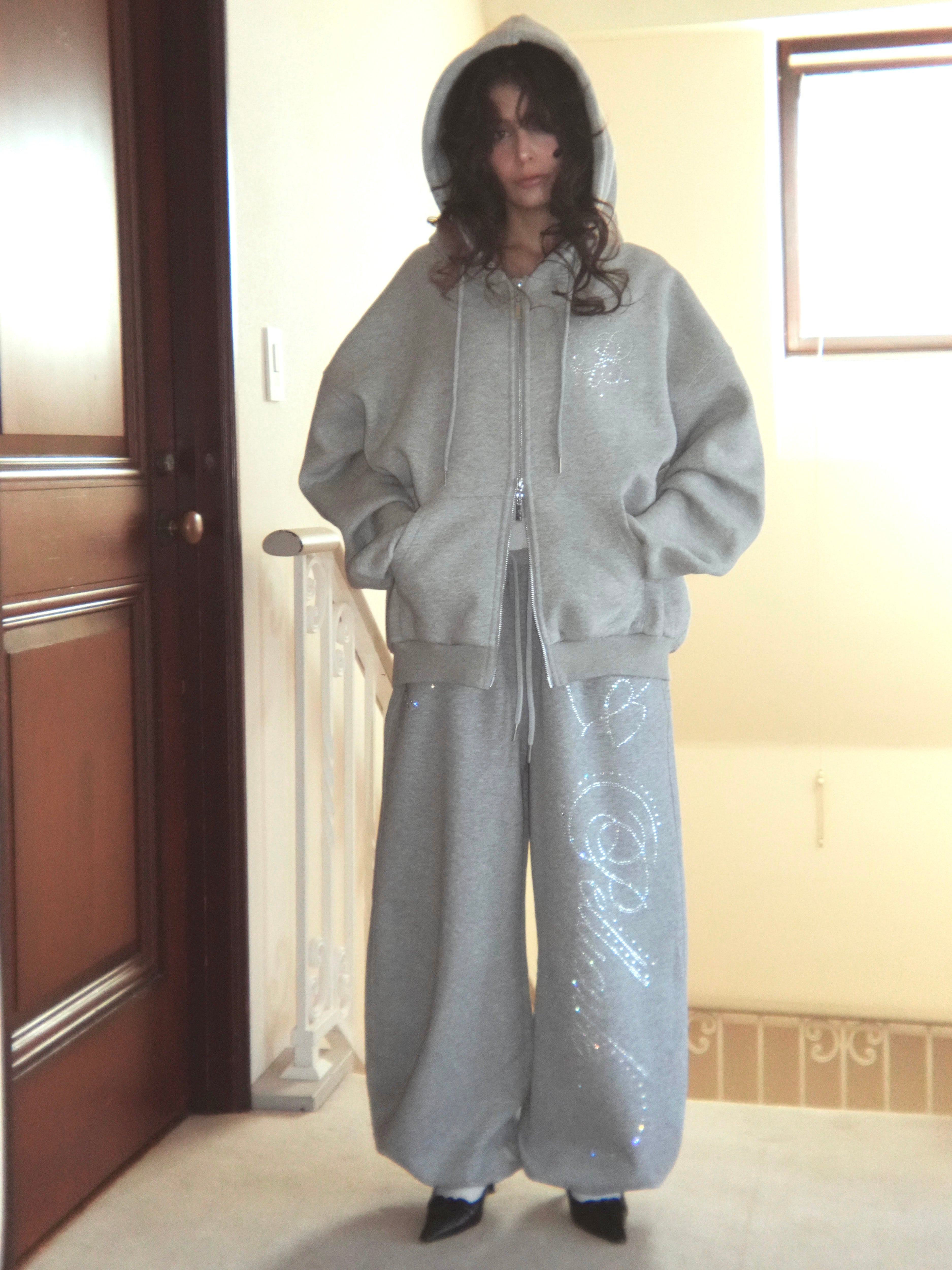 stone-deco sweat pants｜PELLICULE | ぺリキュール