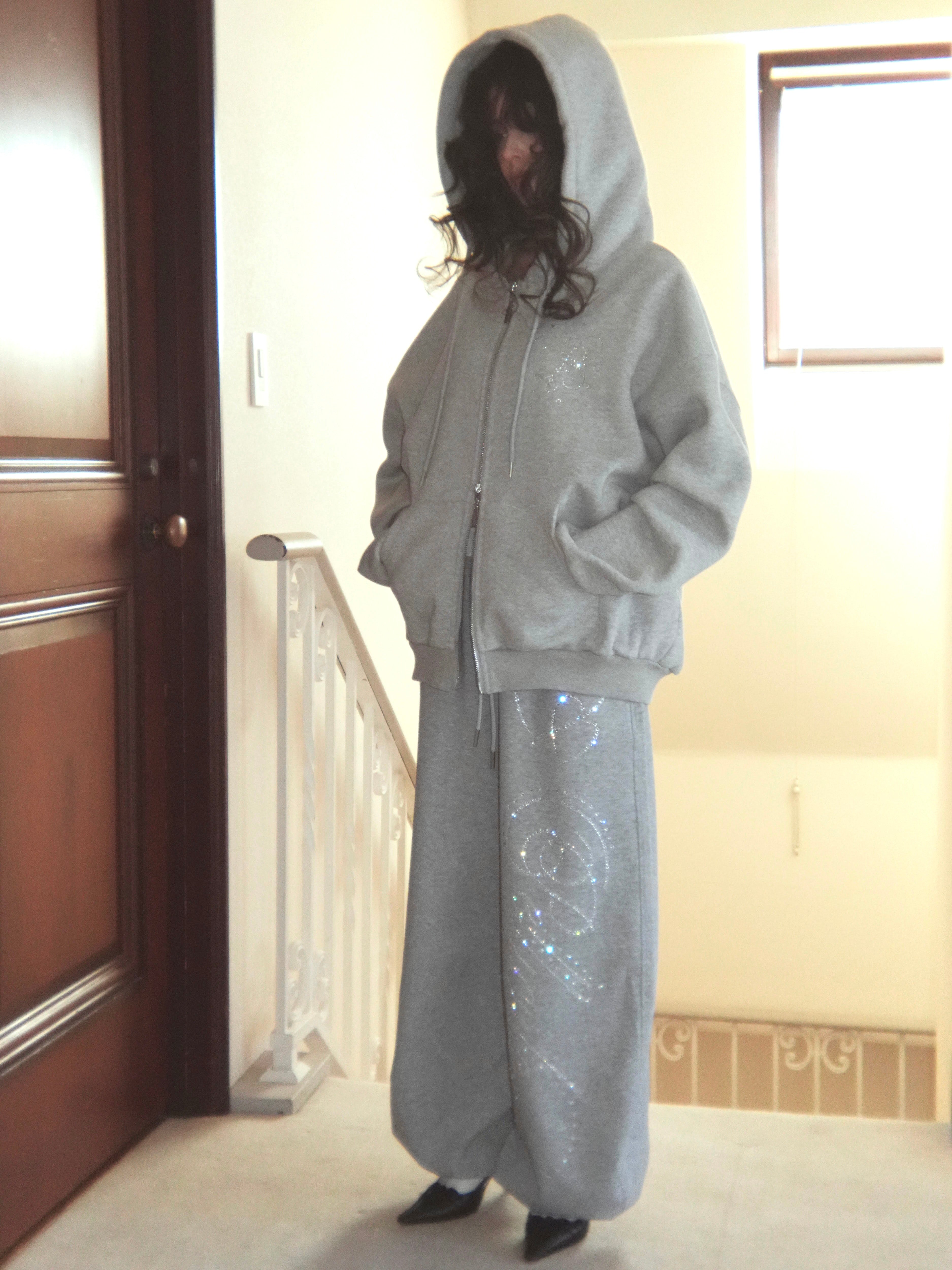 stone-deco sweat pants｜PELLICULE | ぺリキュール