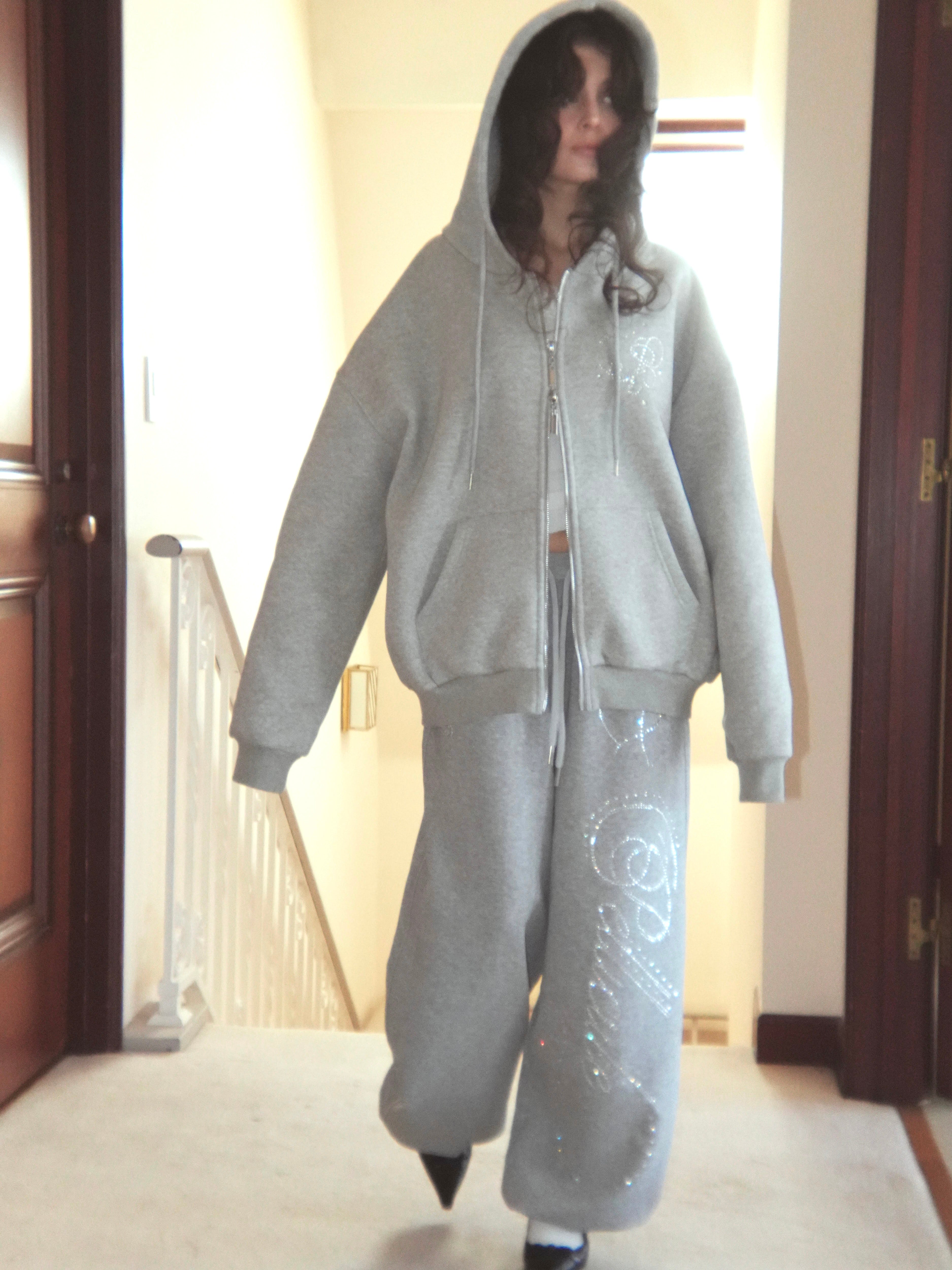 stone-deco sweat pants｜PELLICULE | ぺリキュール