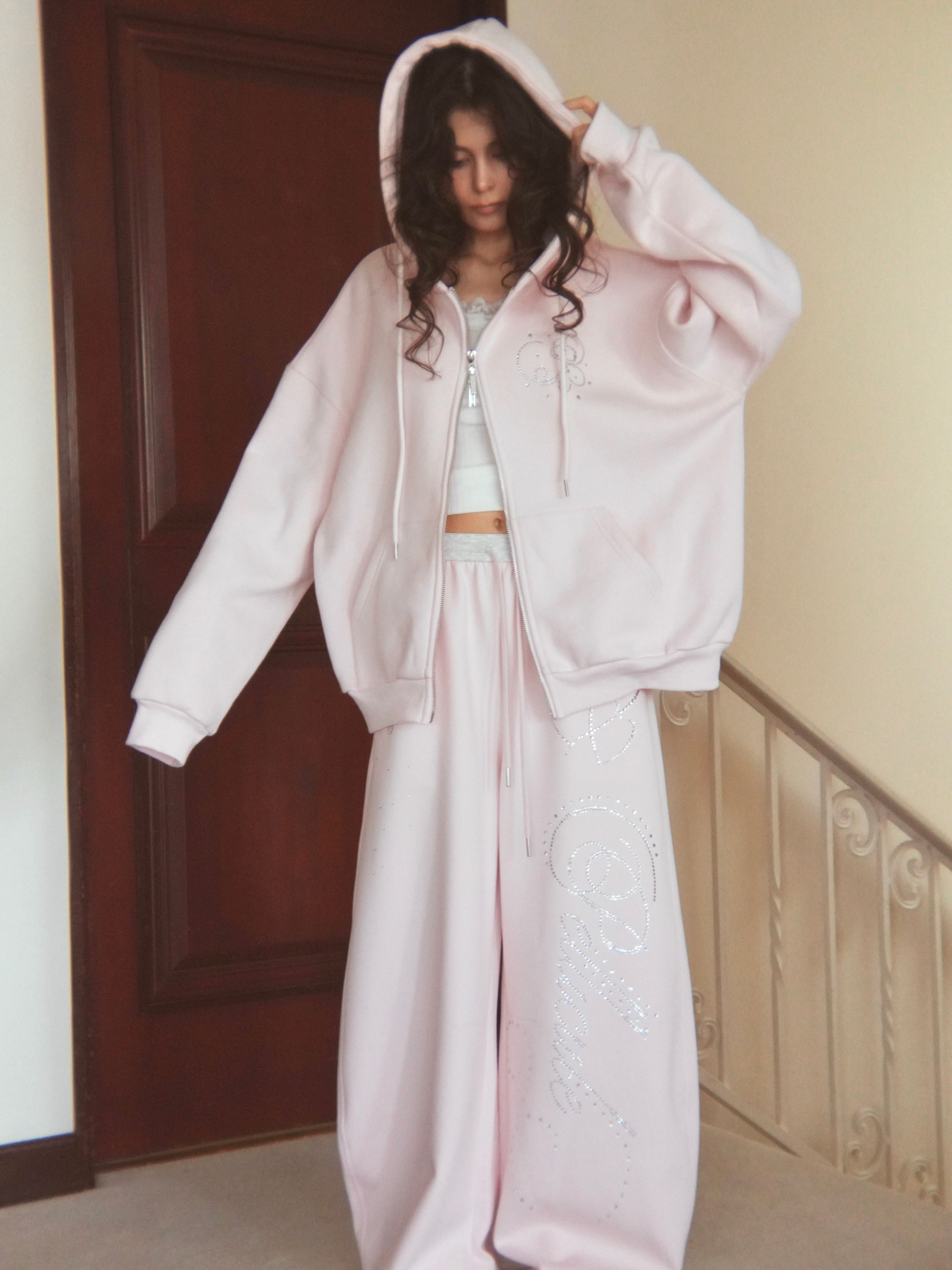 stone-deco sweat pants｜PELLICULE | ぺリキュール