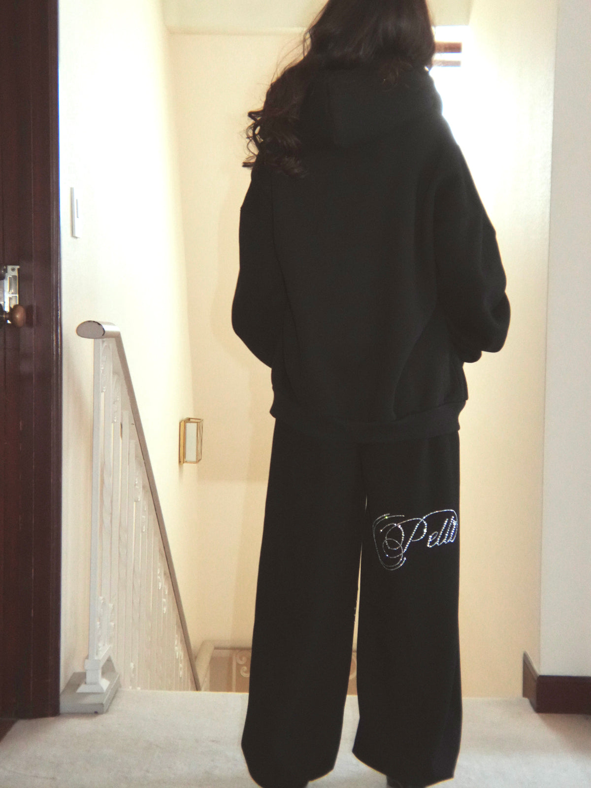 stone-deco sweat pants