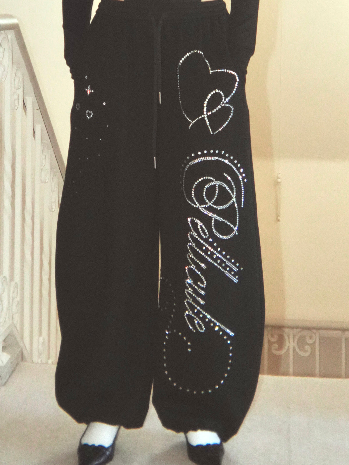 stone-deco sweat pants