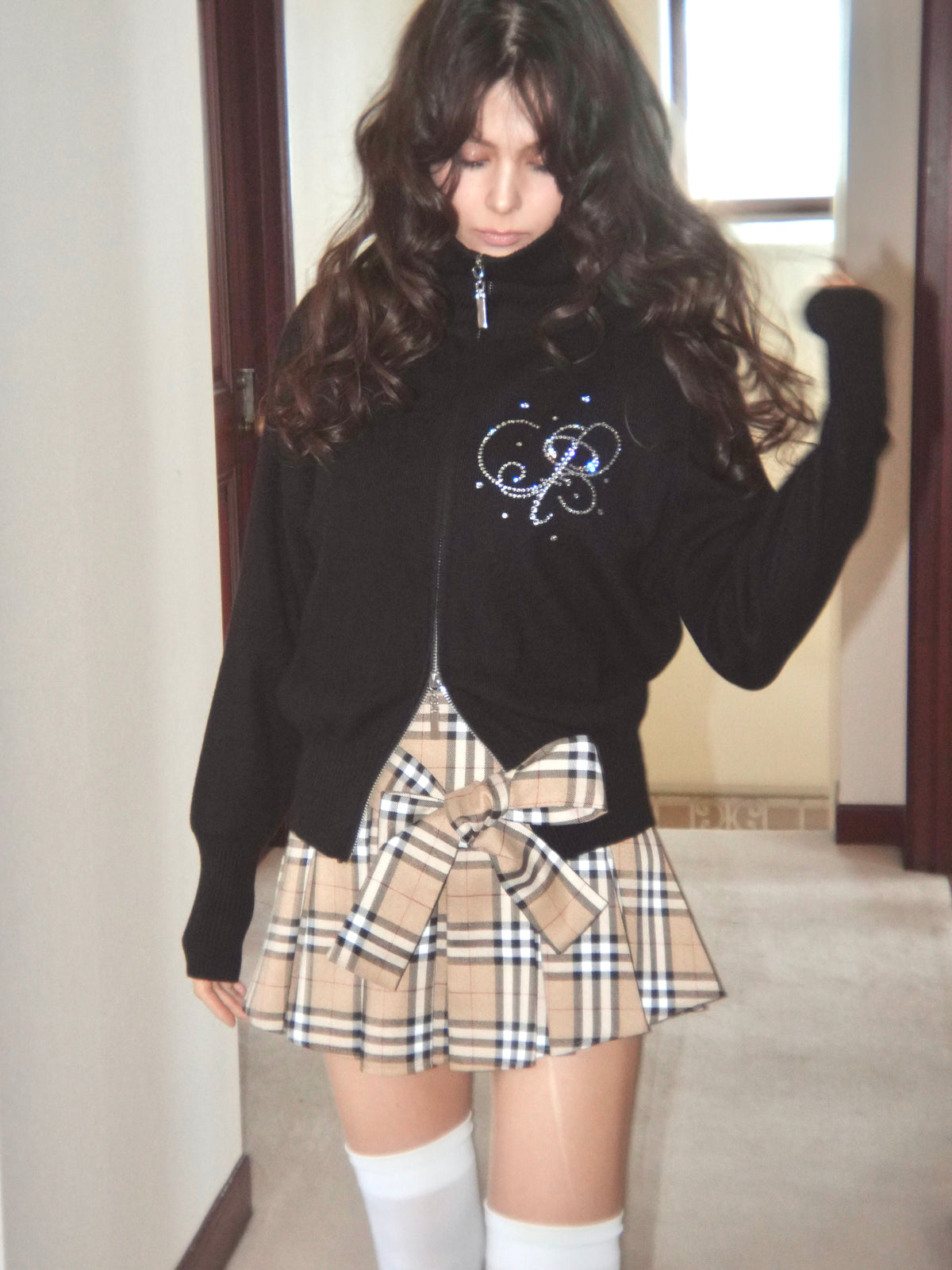 motif standneck knit