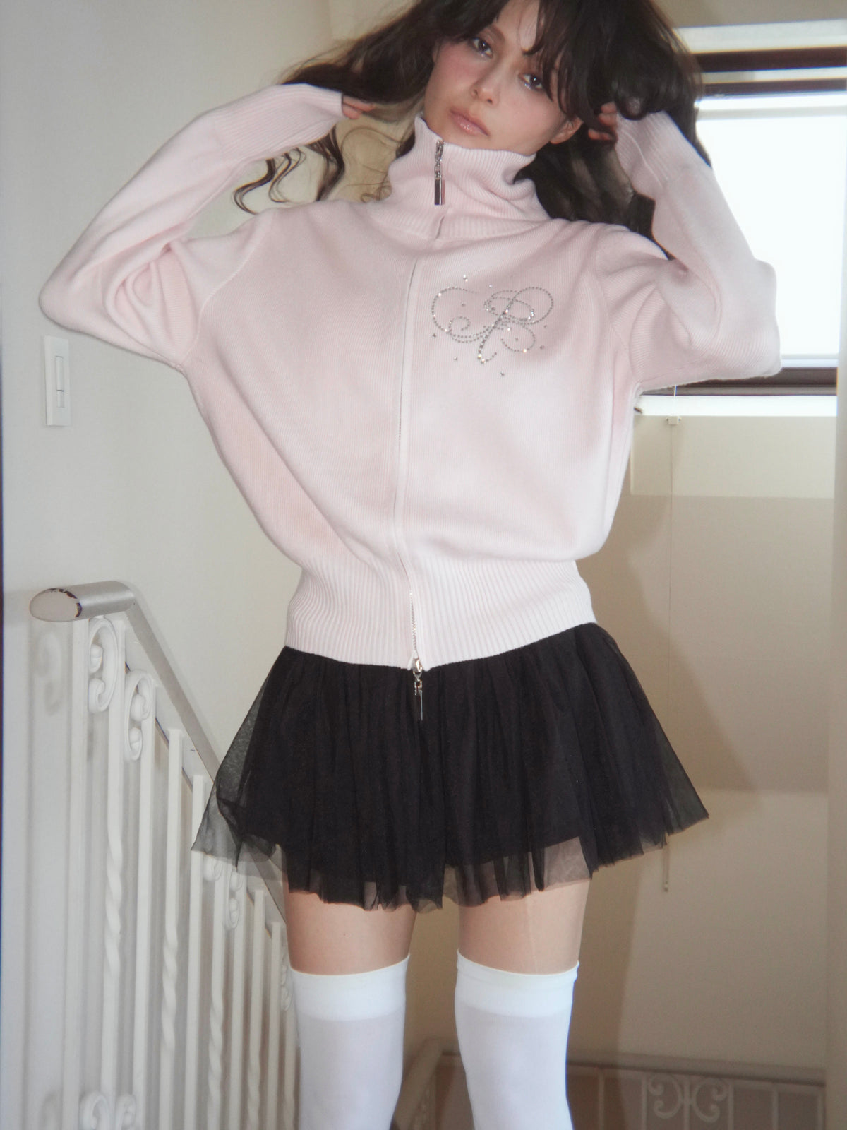 motif standneck knit