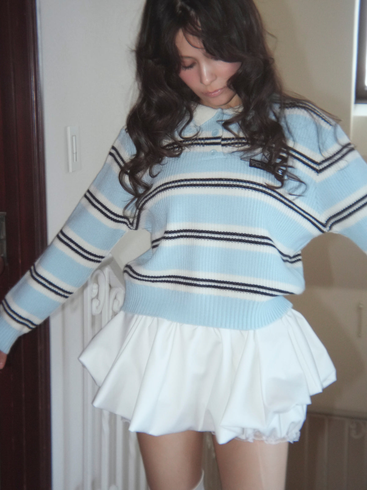 border polo knit