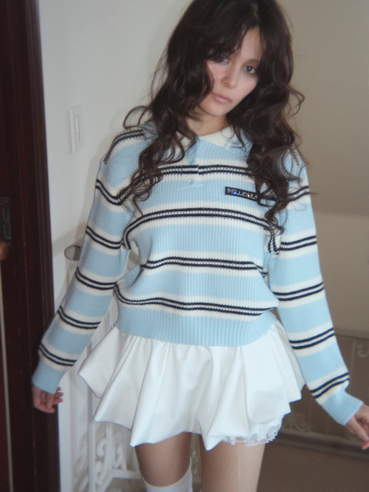 border polo knit