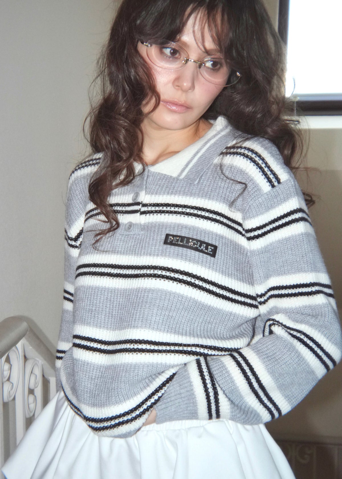 border polo knit