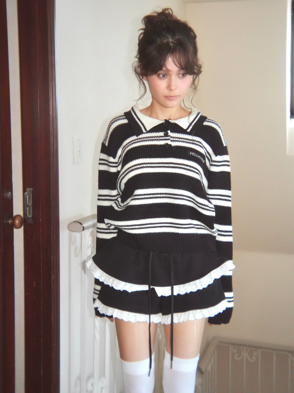 border polo knit