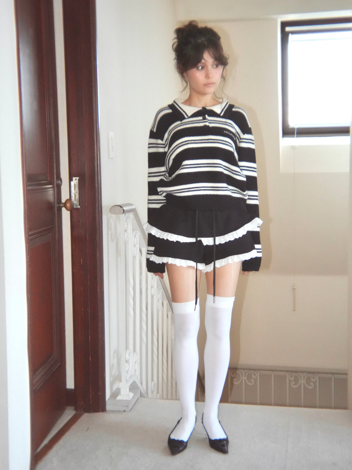 border polo knit